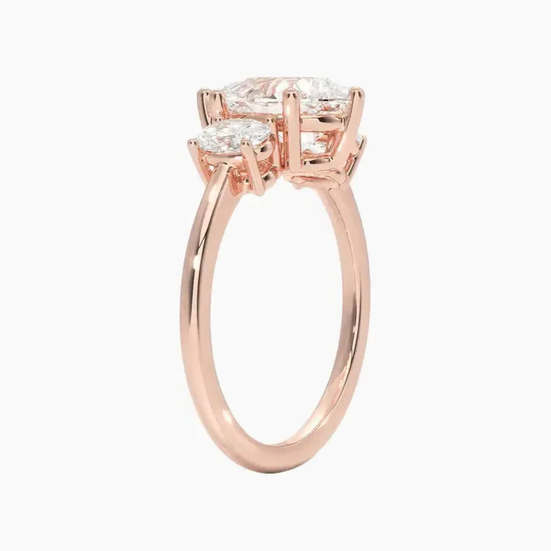 Liora Pear Three Stone Diamond Ring Setting in 14K Yellow Gold