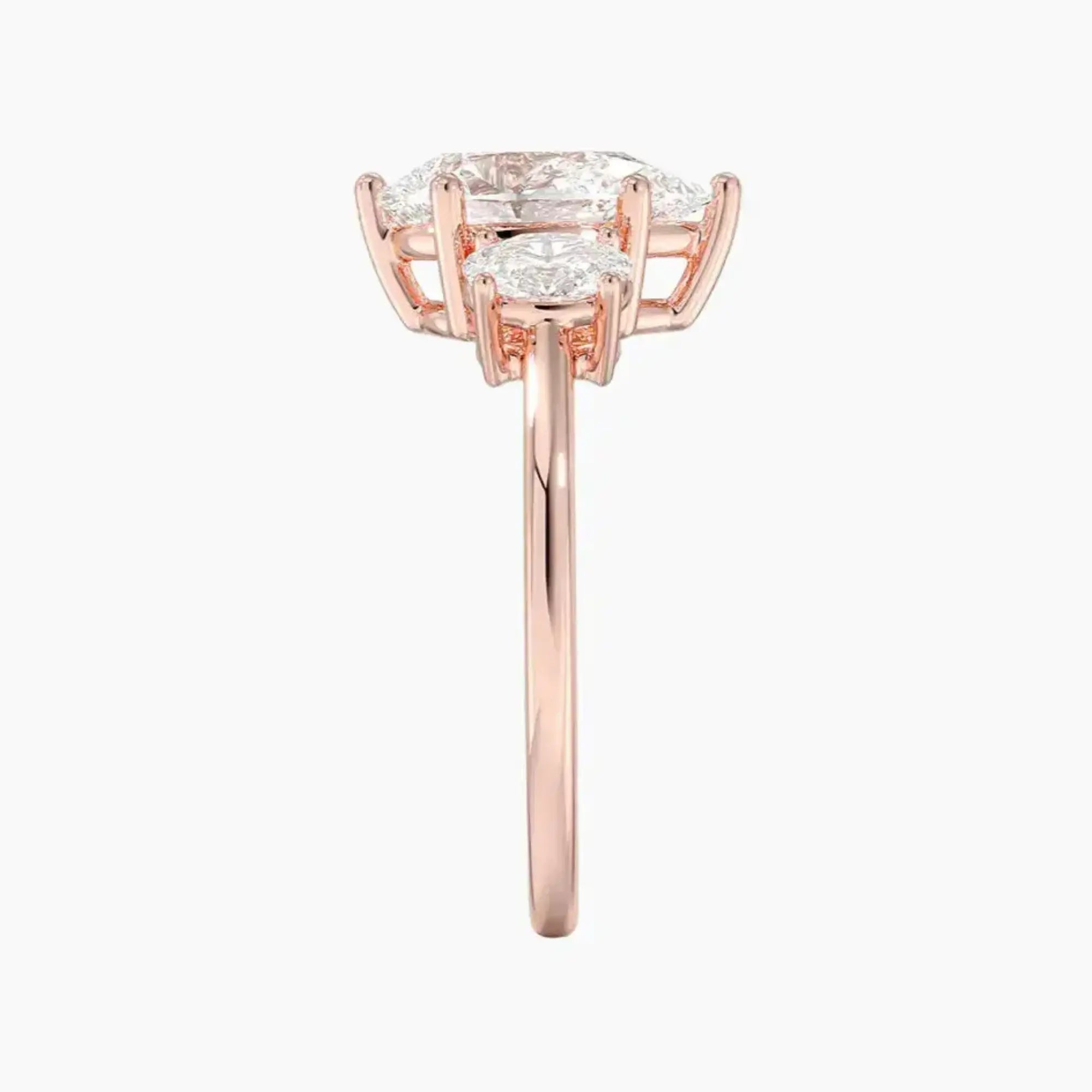 Liora Pear Three Stone 1.5 Carat Lab Grown Diamond Engagement Ring in 18K White Gold