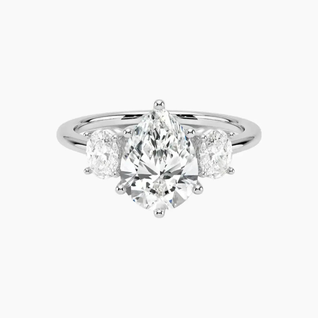 Liora Pear Three Stone 1.5 Carat Lab Grown Diamond Engagement Ring in 14K Rose Gold