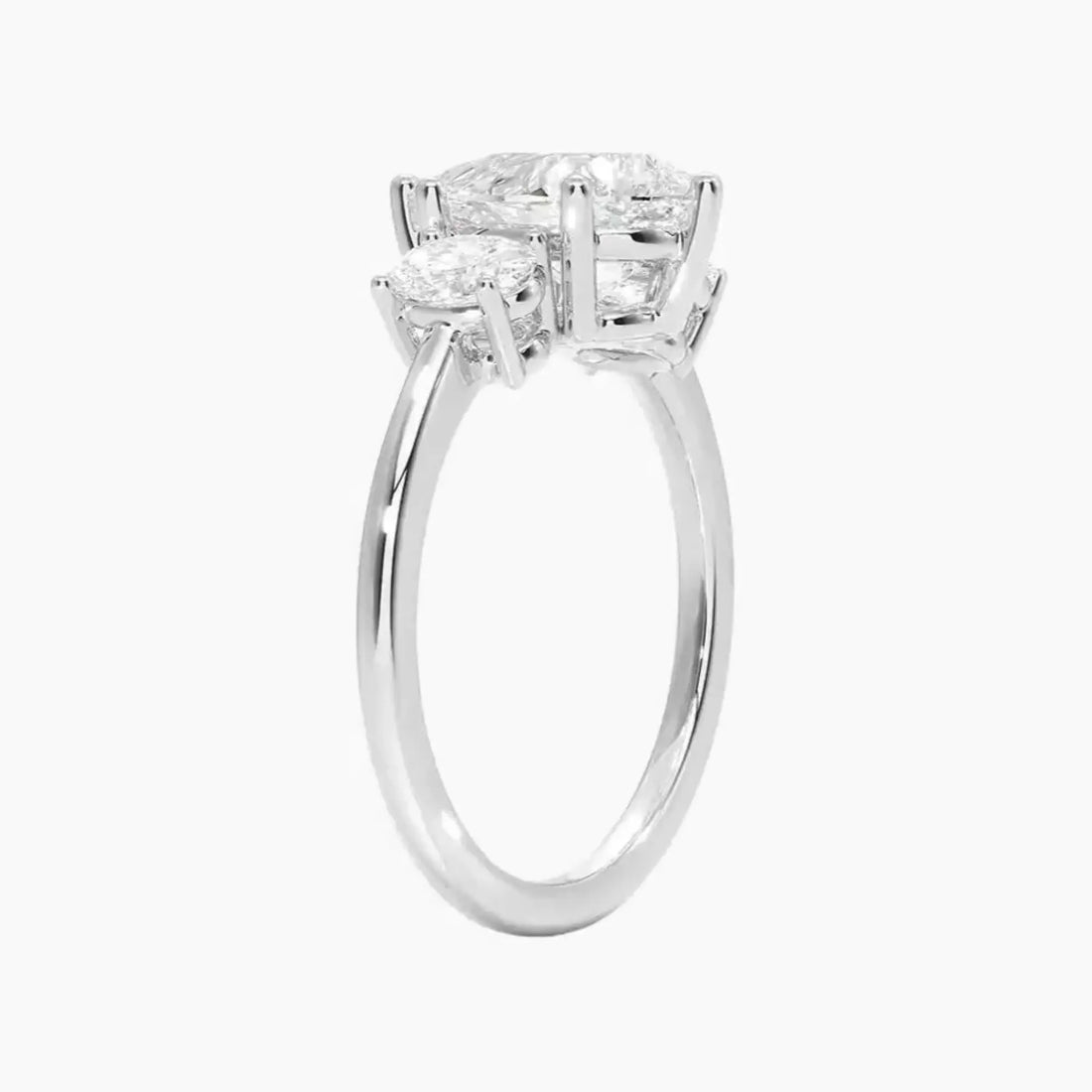 Liora Pear Three Stone Diamond Ring Setting in 18K Yellow Gold