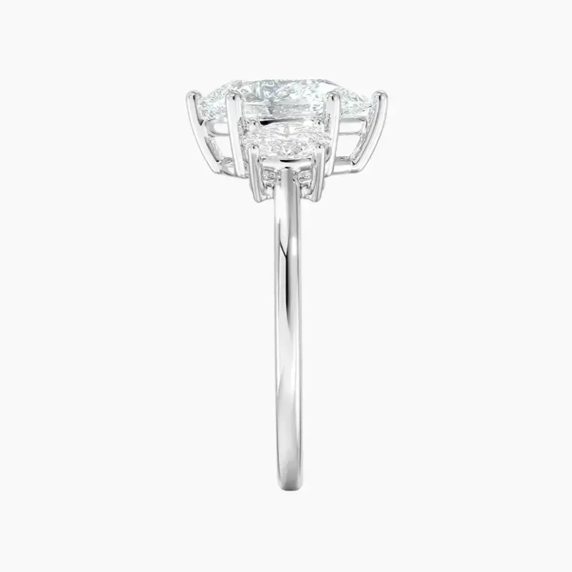 Liora Pear Three Stone Diamond Ring Setting in 14K Yellow Gold