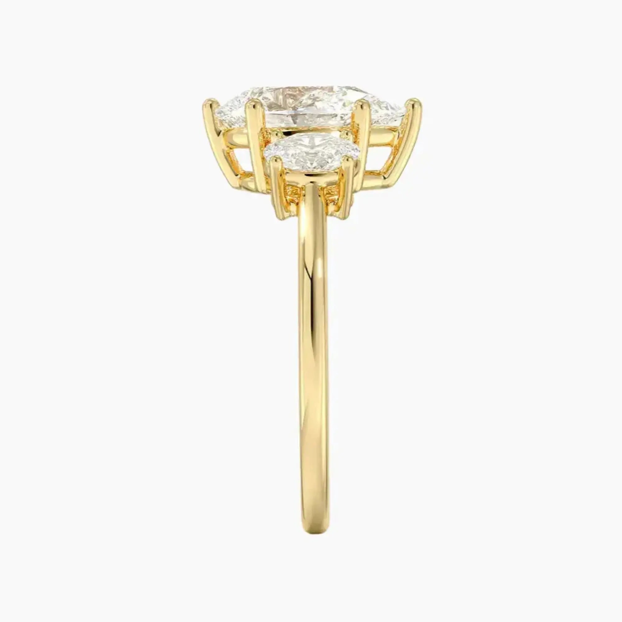Liora Pear Three Stone 1 Carat Lab Grown Diamond Engagement Ring in 14K Rose Gold