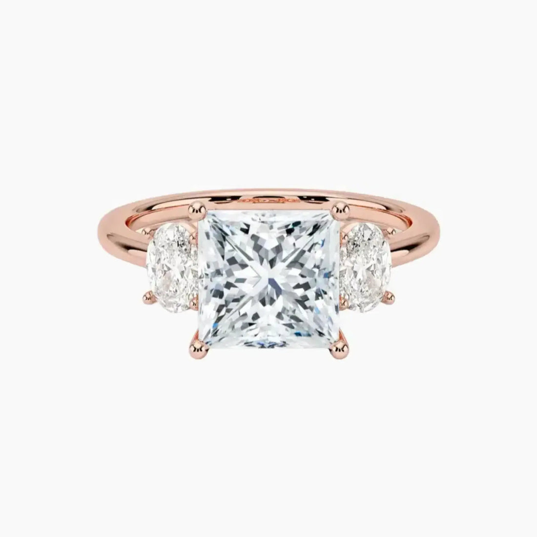 Liora Princess Three Stone 1 Carat Lab Grown Diamond Engagement Ring in 14K Yellow Gold