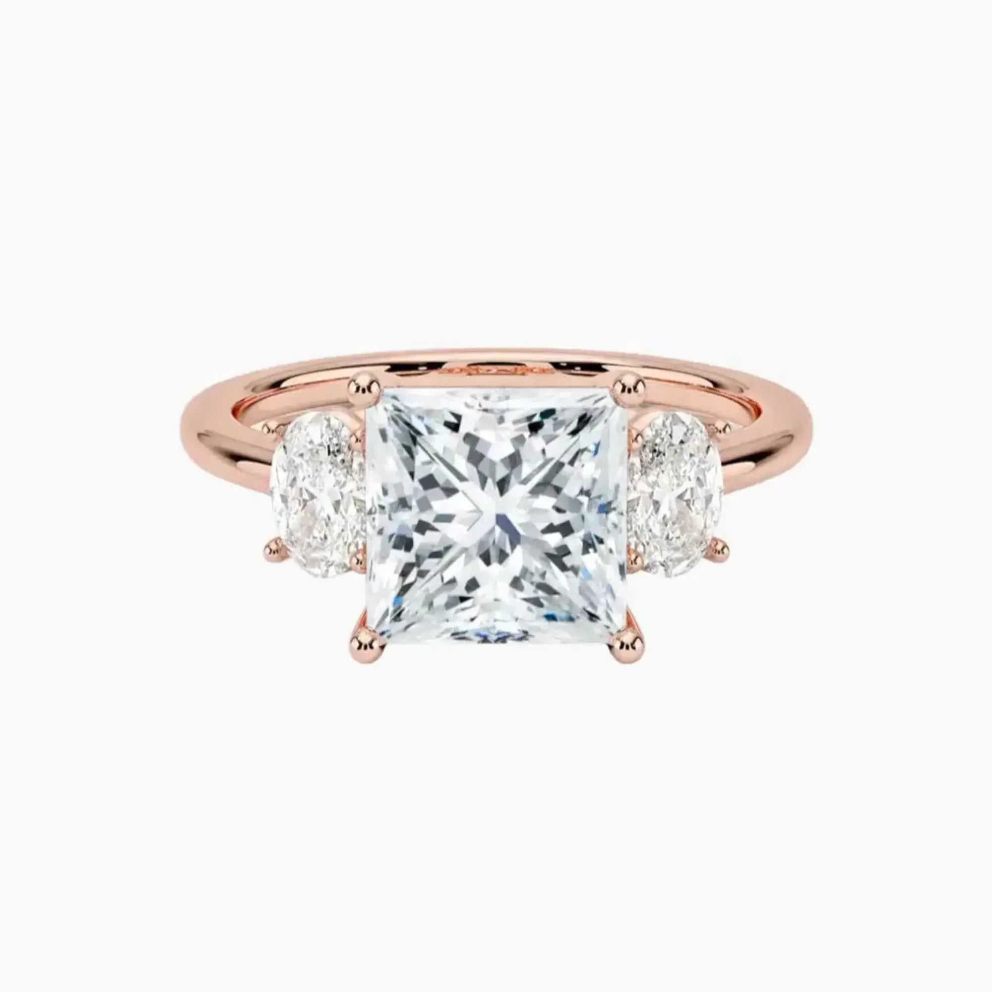 Liora Princess Three Stone Diamond Ring Setting in 14K Yellow Gold