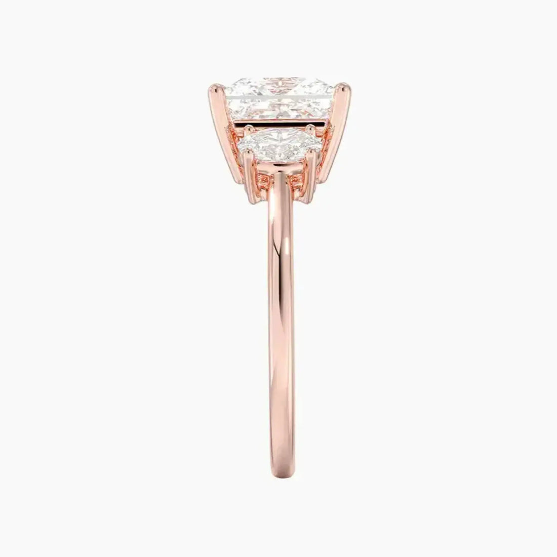 Liora Princess Three Stone Diamond Ring Setting in 14K White Gold