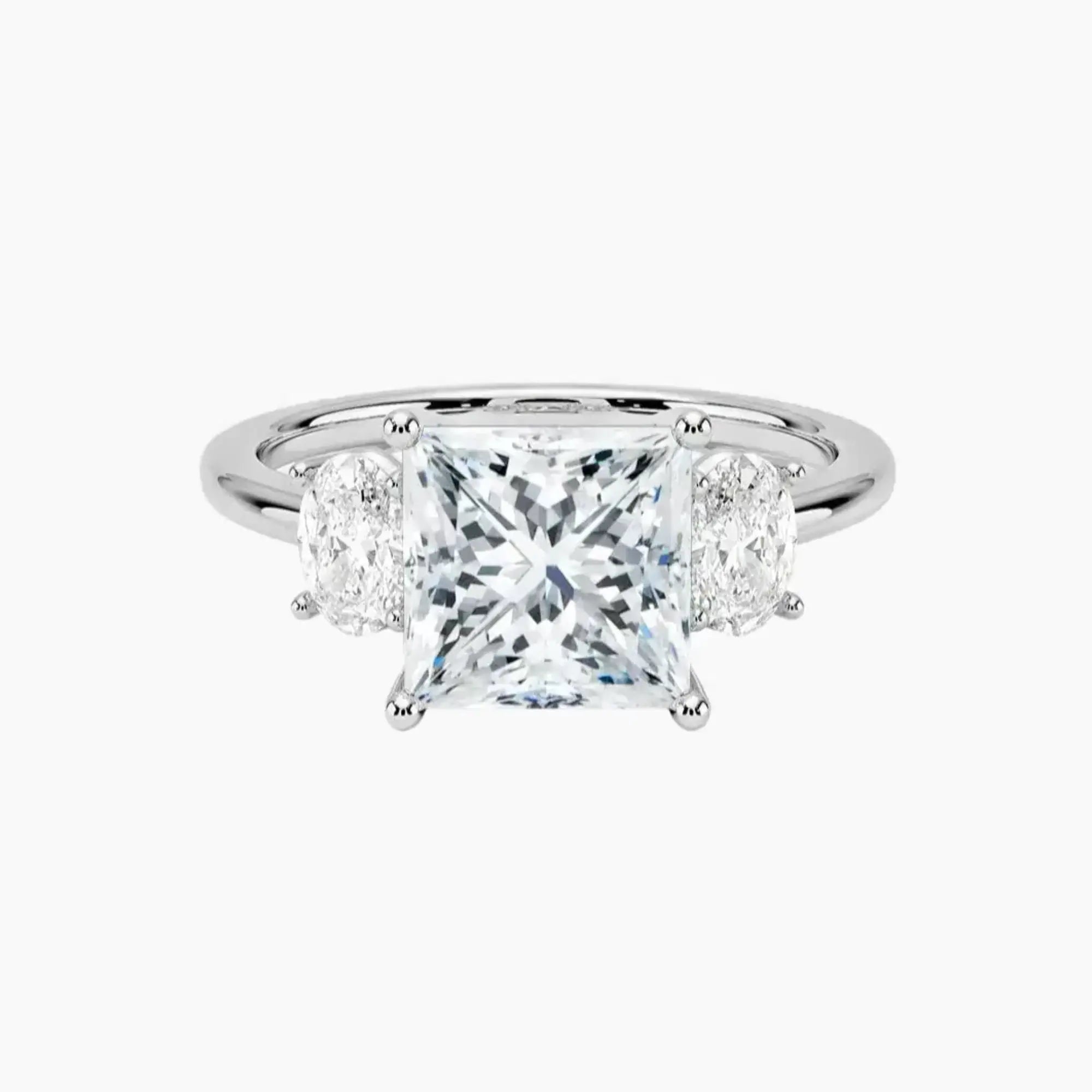 Liora Princess Three Stone 1.5 Carat Lab Grown Diamond Engagement Ring in 14K White Gold