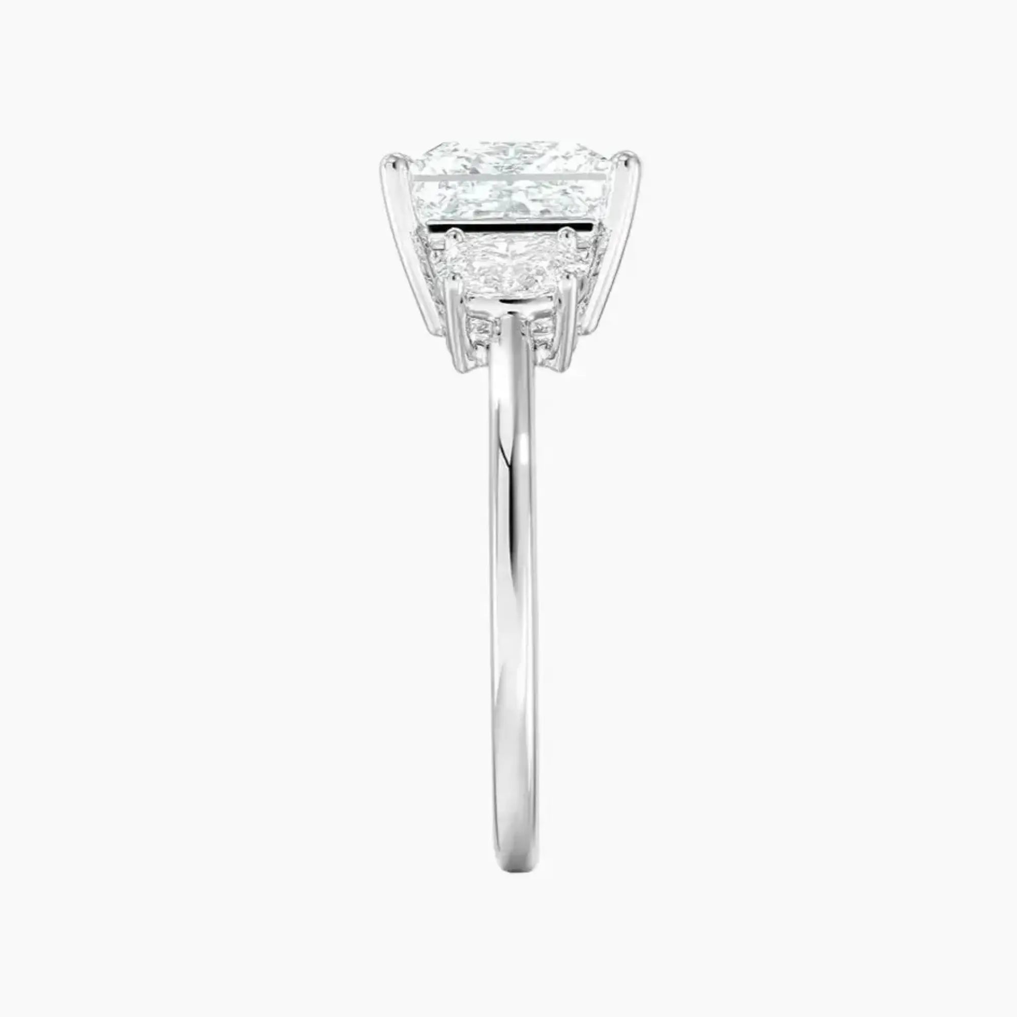 Liora Princess Three Stone Diamond Ring Setting in 18K Rose Gold