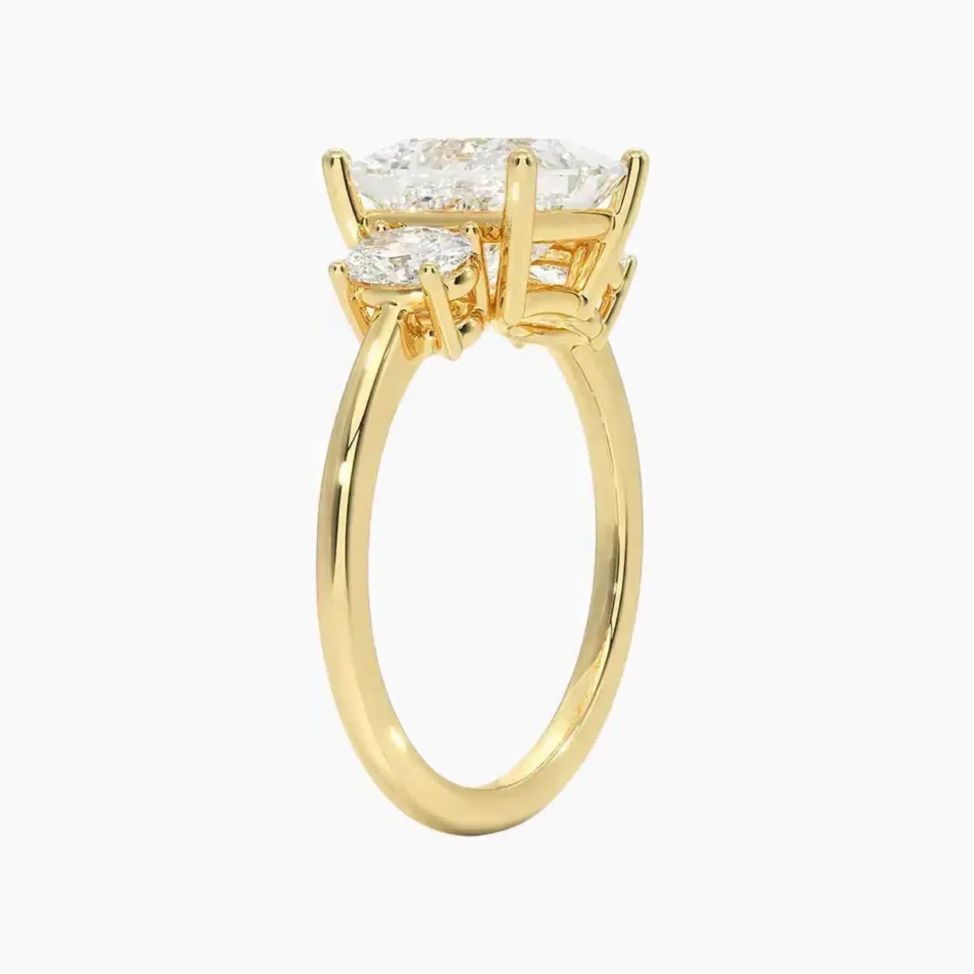 Liora Princess Three Stone Diamond Ring Setting in 14K Rose Gold