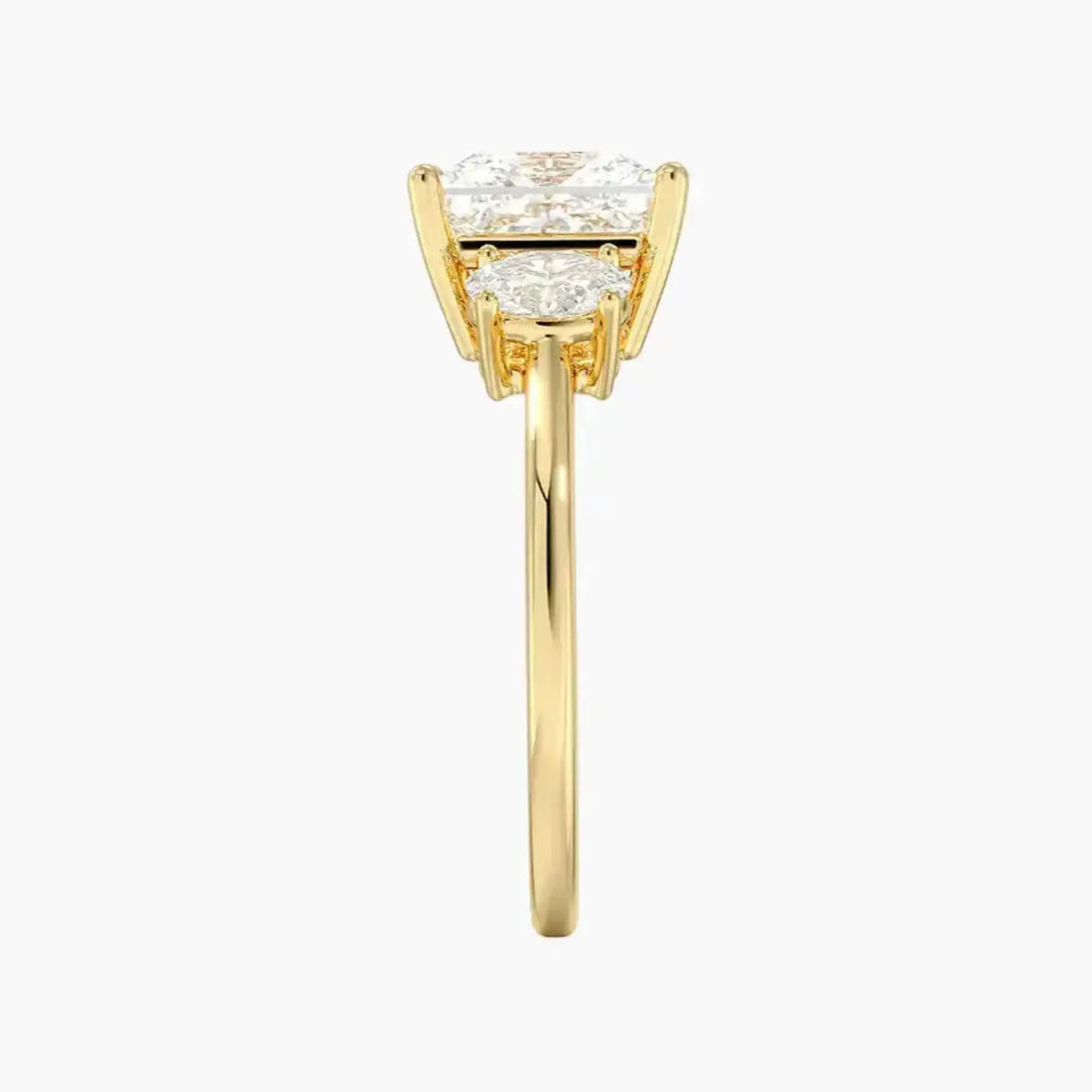 Liora Princess Three Stone Diamond Ring Setting in 14K Rose Gold
