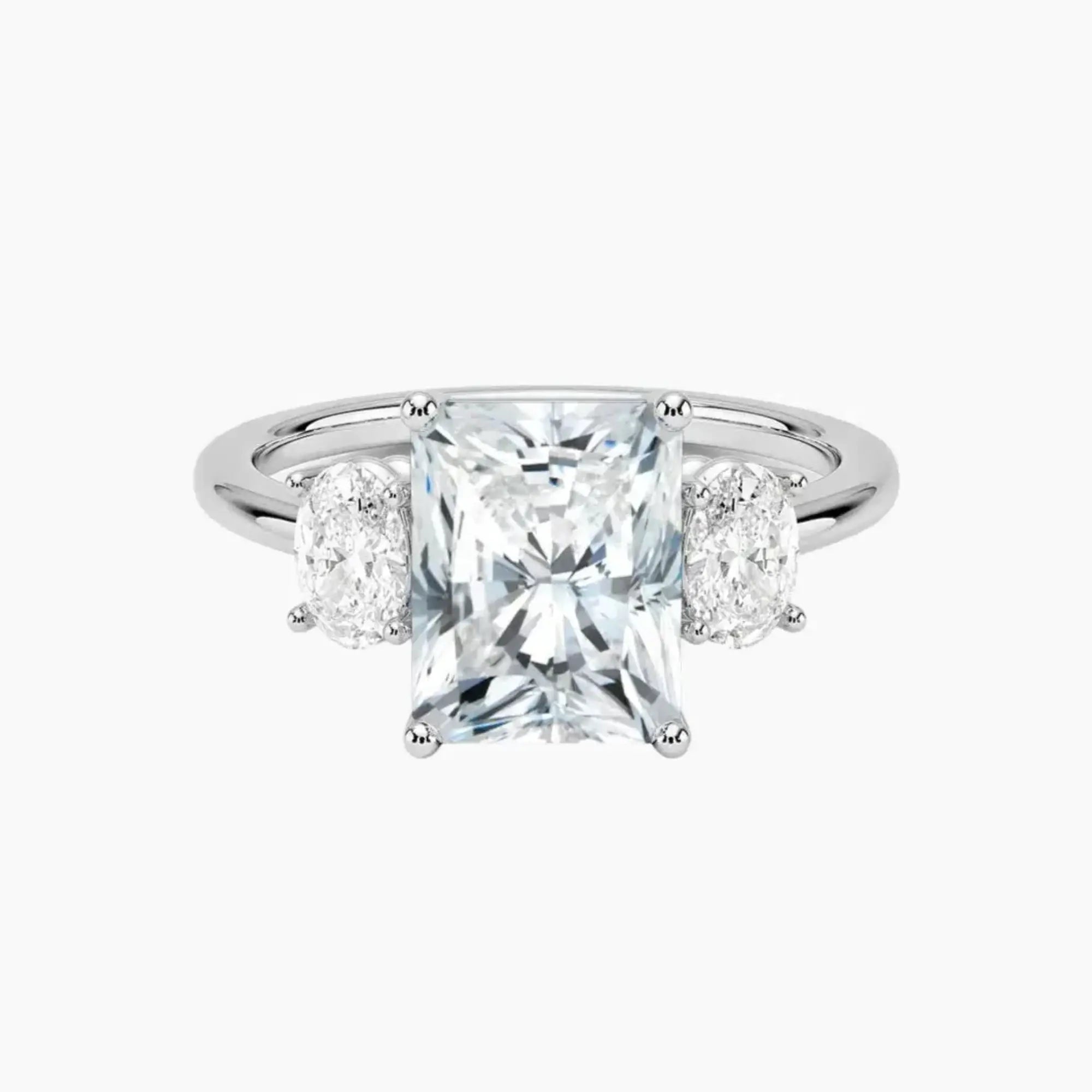 Liora Radiant Three Stone 2.5 Carat Lab Grown Diamond Engagement Ring in 14K Yellow Gold