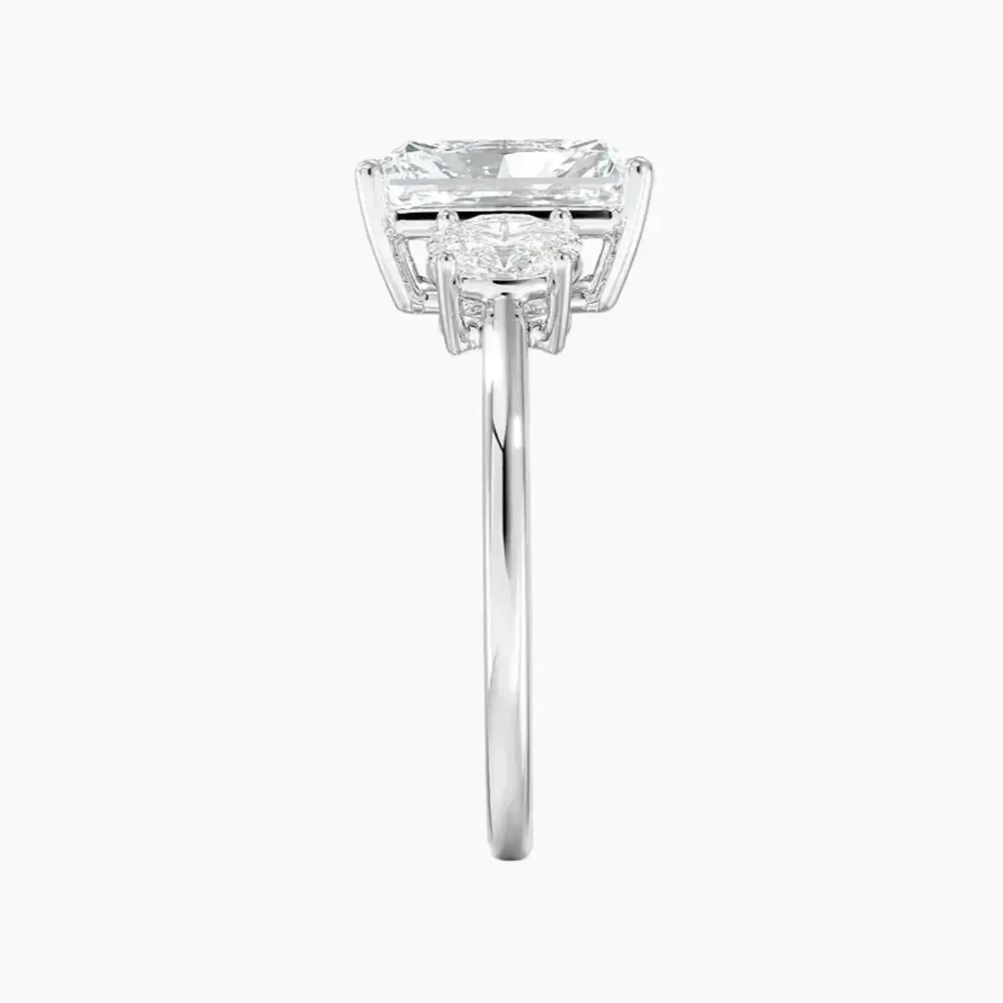 Liora Radiant Three Stone 1.5 Carat Lab Grown Diamond Engagement Ring in 18K Rose Gold