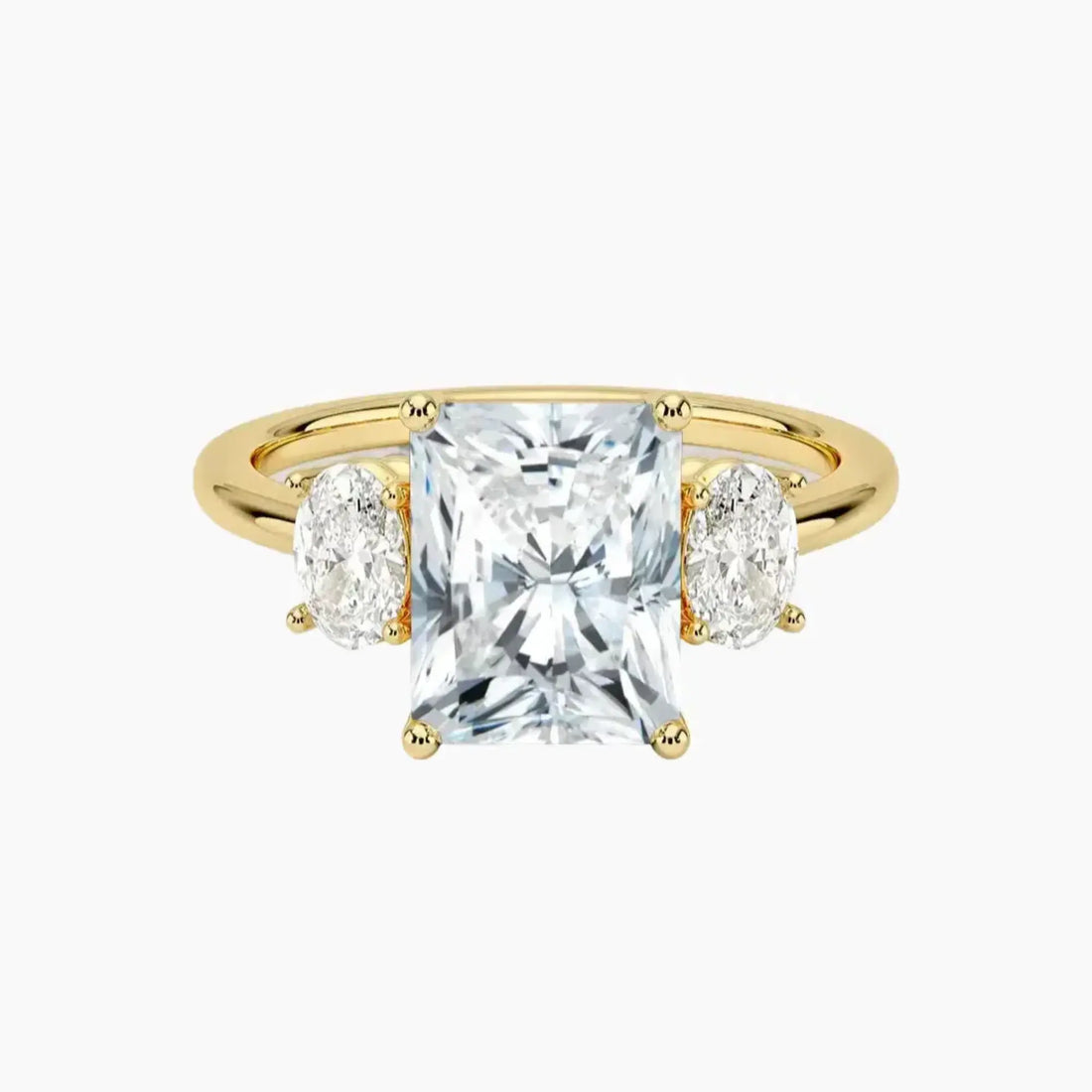 Liora Radiant Three Stone 1.5 Carat Lab Grown Diamond Engagement Ring in 14K Rose Gold