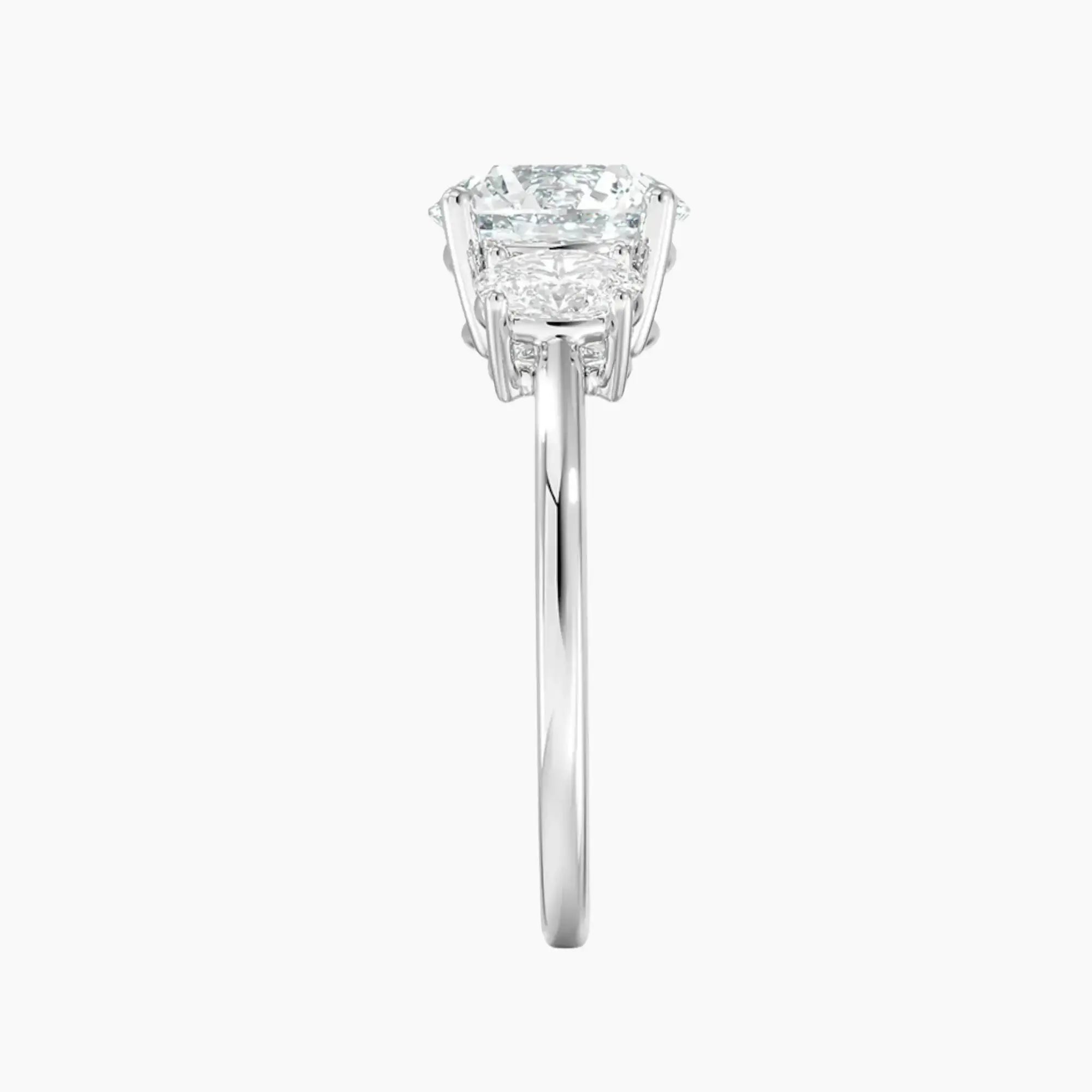 Liora Round Three Stone 3 Carat Lab Grown Diamond Engagement Ring in 18K Rose Gold