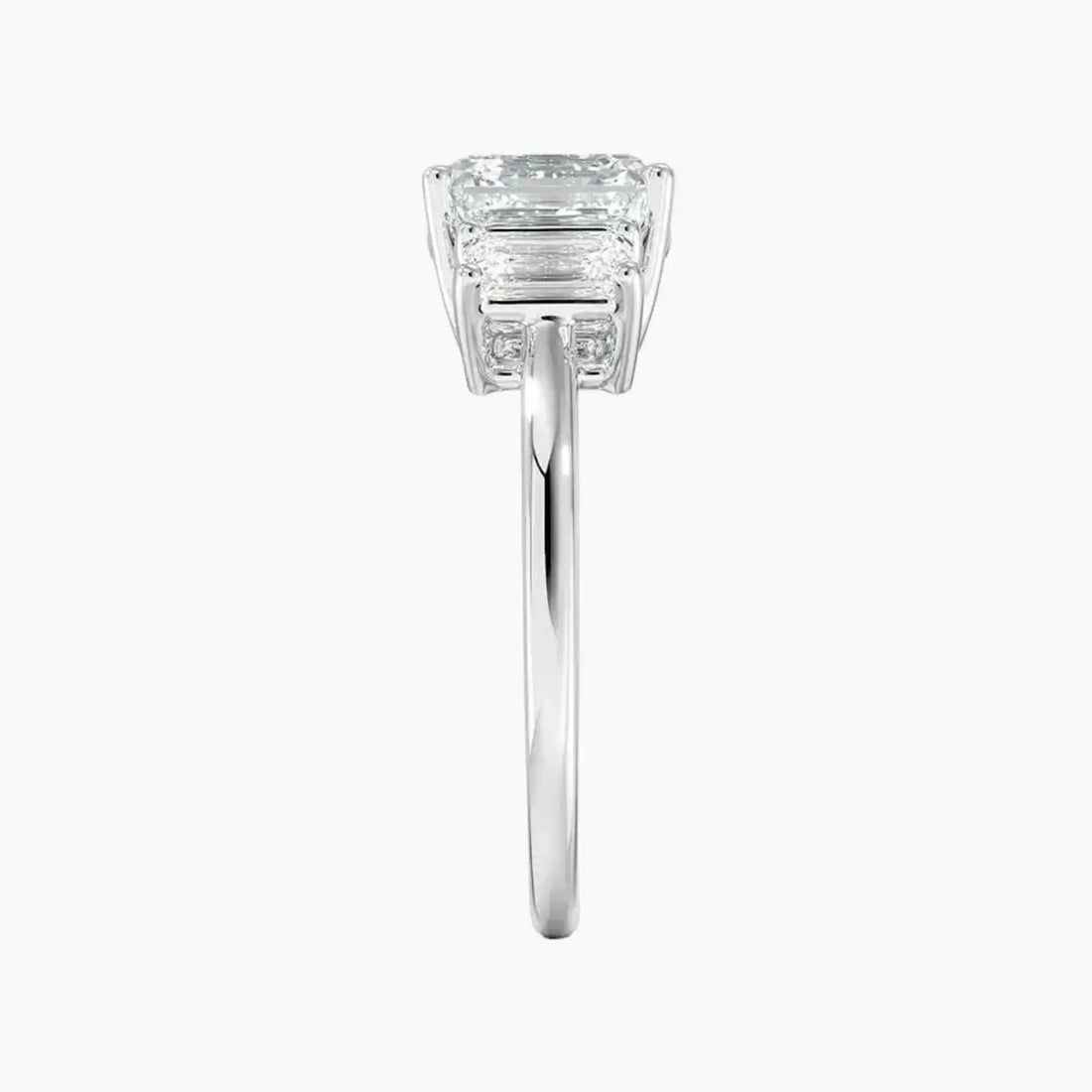 Aurelia Asscher Three Stone Diamond Ring Setting in 18K Yellow Gold
