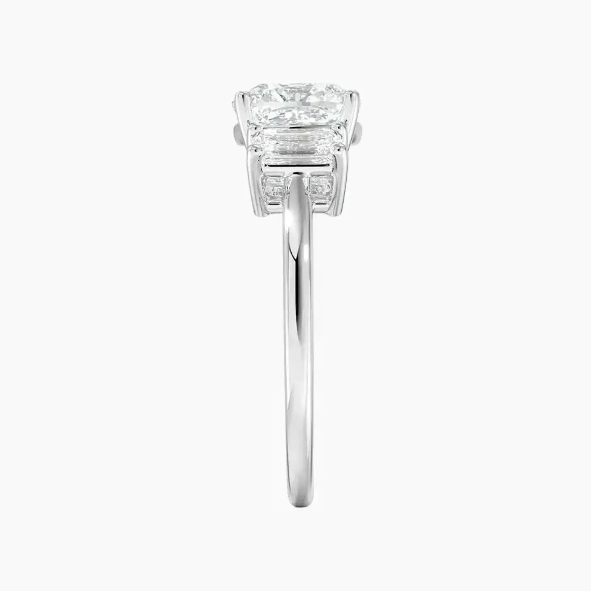 Aurelia Cushion Three Stone 1 Carat Lab Grown Diamond Engagement Ring in 18K Rose Gold