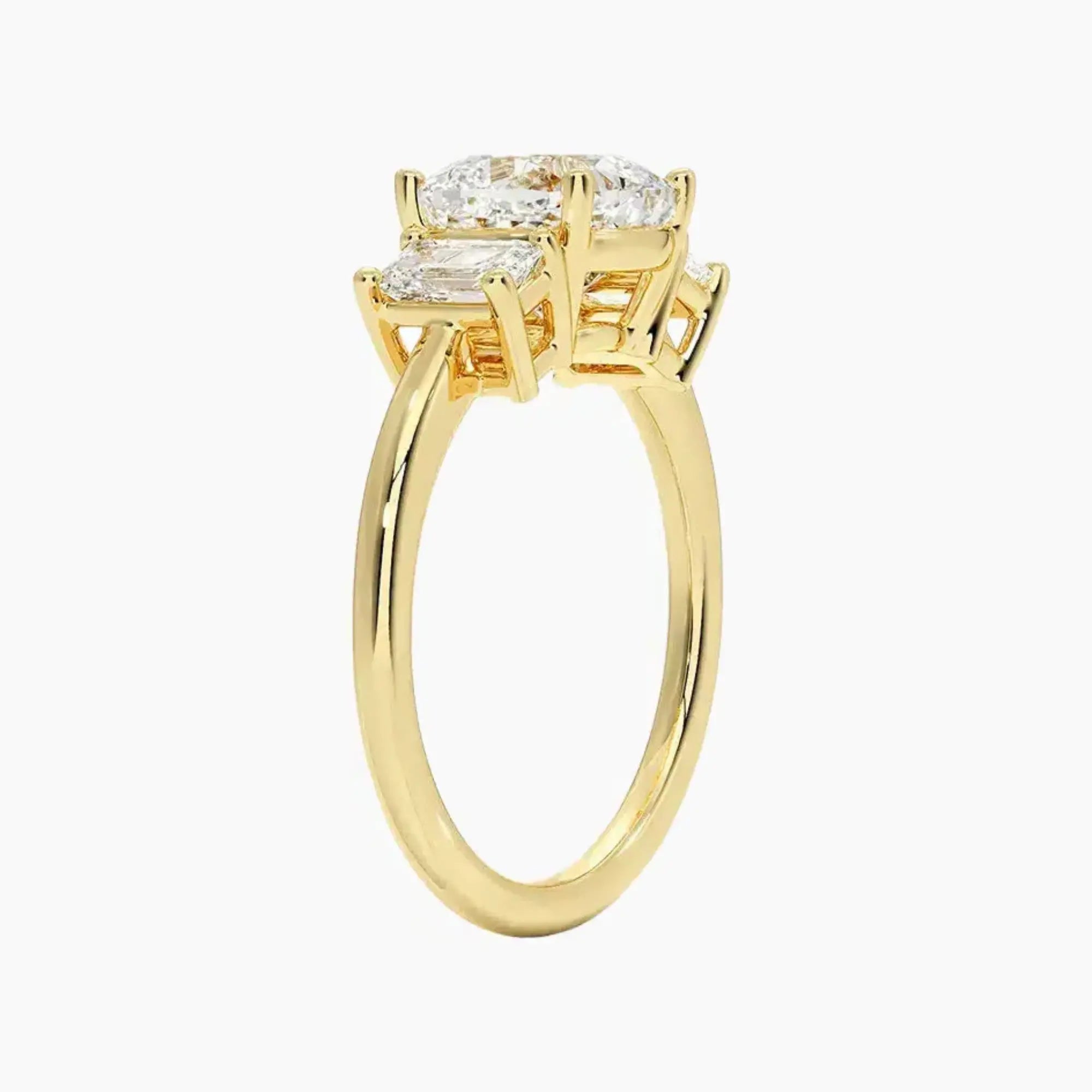 Aurelia Cushion Three Stone 1 Carat Lab Grown Diamond Engagement Ring in 14K Rose Gold