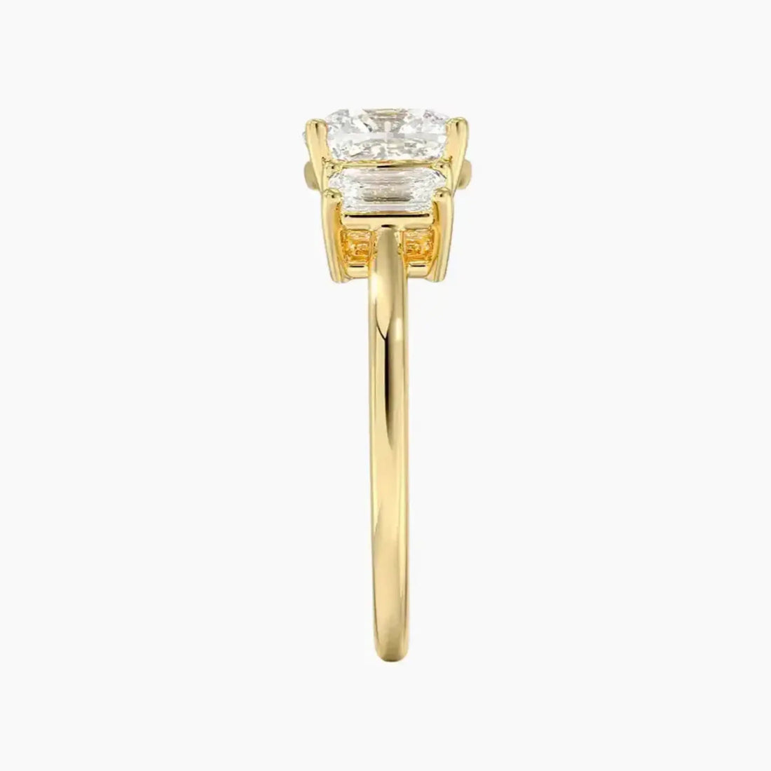 Aurelia Cushion Three Stone 2 Carat Lab Grown Diamond Engagement Ring in 18K White Gold