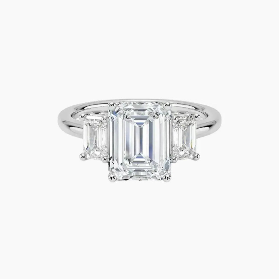 Aurelia Emerald Three Stone 2 Carat Lab Grown Diamond Engagement Ring in 18K Rose Gold
