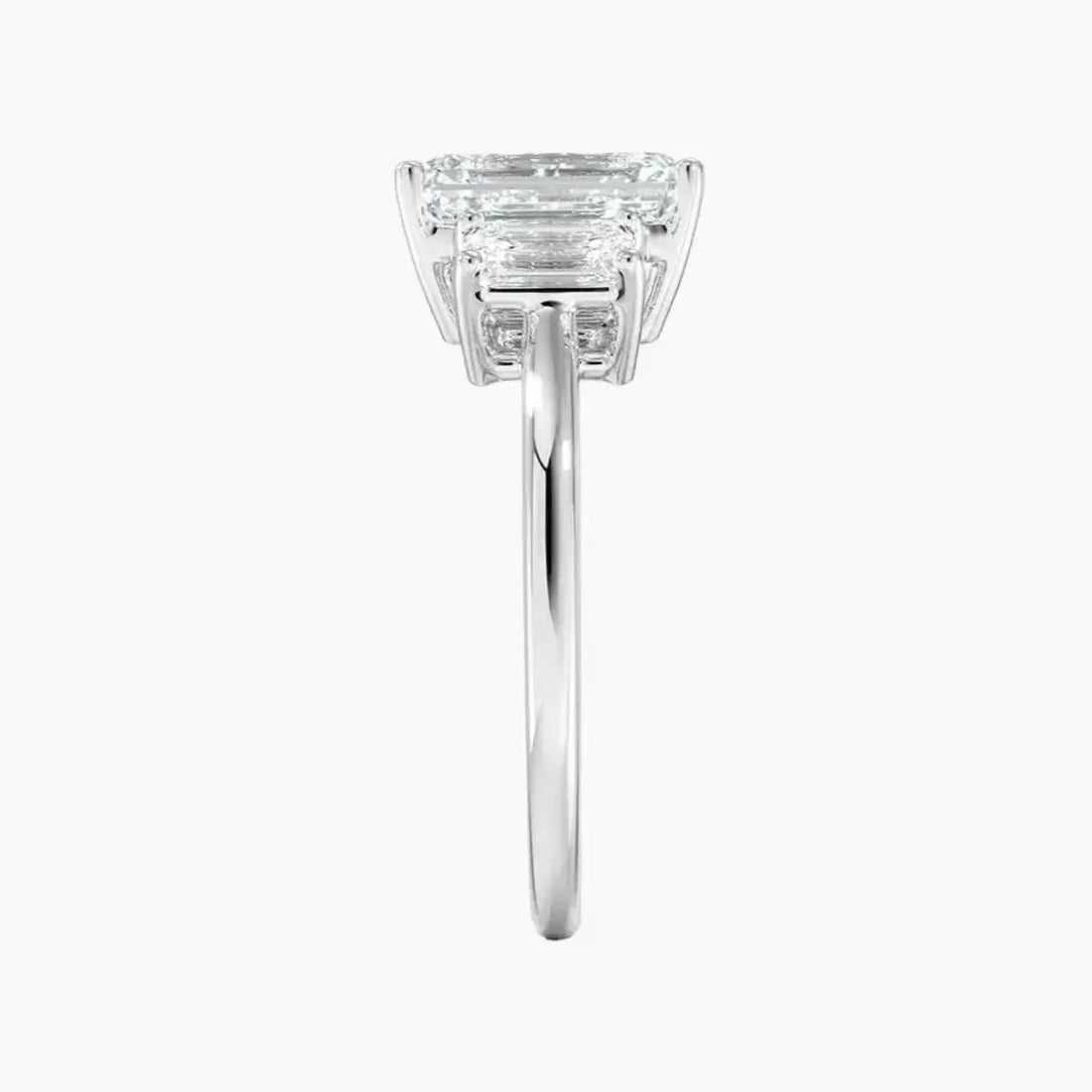 Aurelia Emerald Three Stone Diamond Ring Setting in 18K Yellow Gold