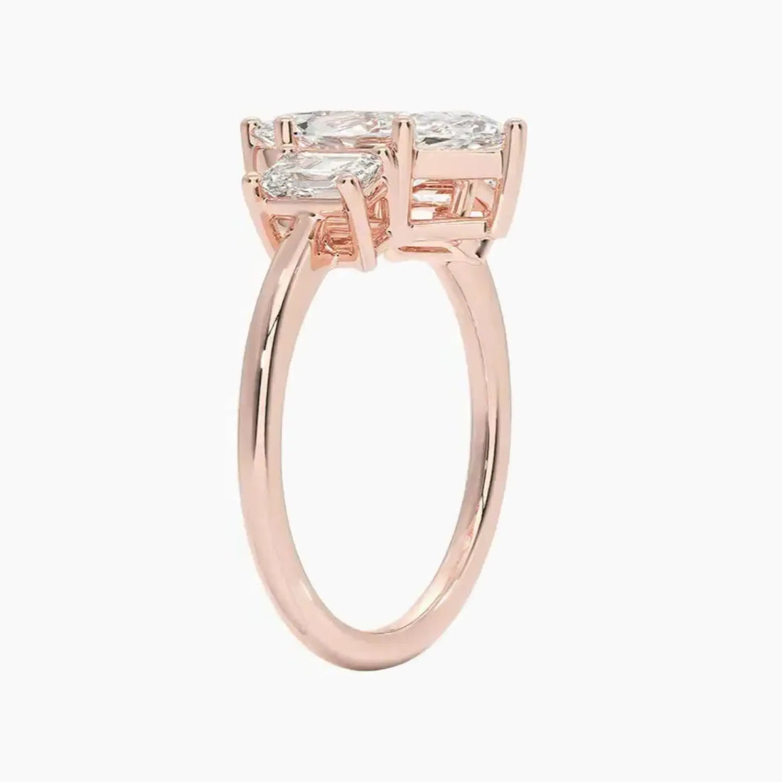 Aurelia Marquise Three Stone 3 Carat Lab Grown Diamond Engagement Ring in 14K White Gold