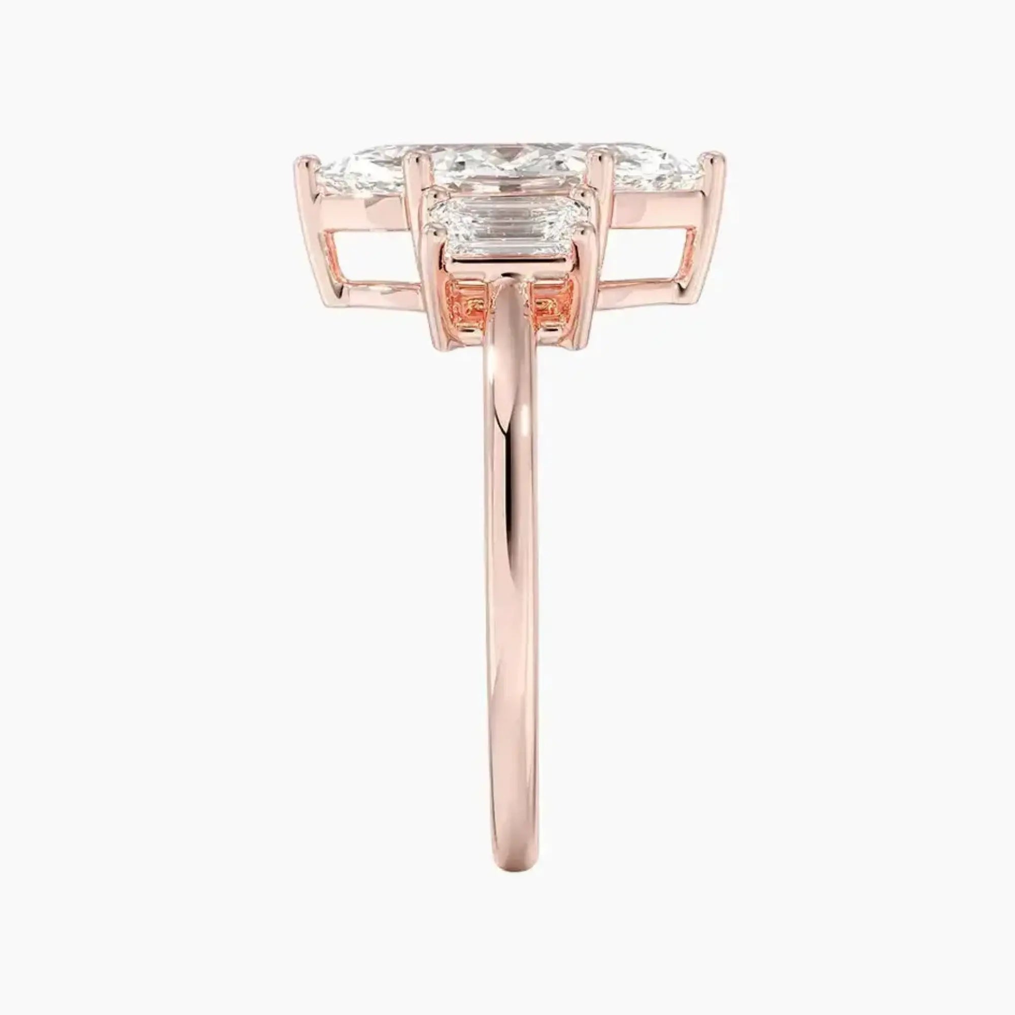 Aurelia Marquise Three Stone 2 Carat Lab Grown Diamond Engagement Ring in 14K Rose Gold