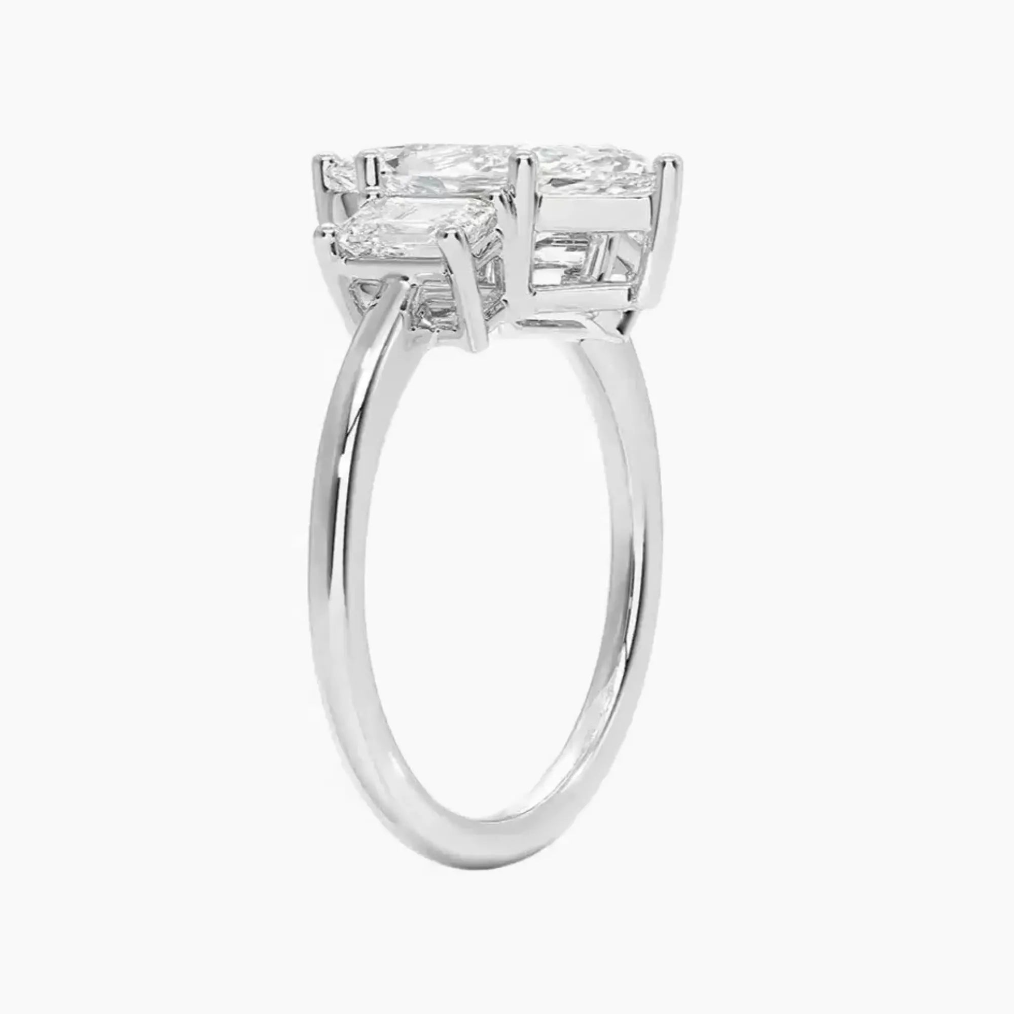 Aurelia Marquise Three Stone 1 Carat Lab Grown Diamond Engagement Ring in 18K Yellow Gold