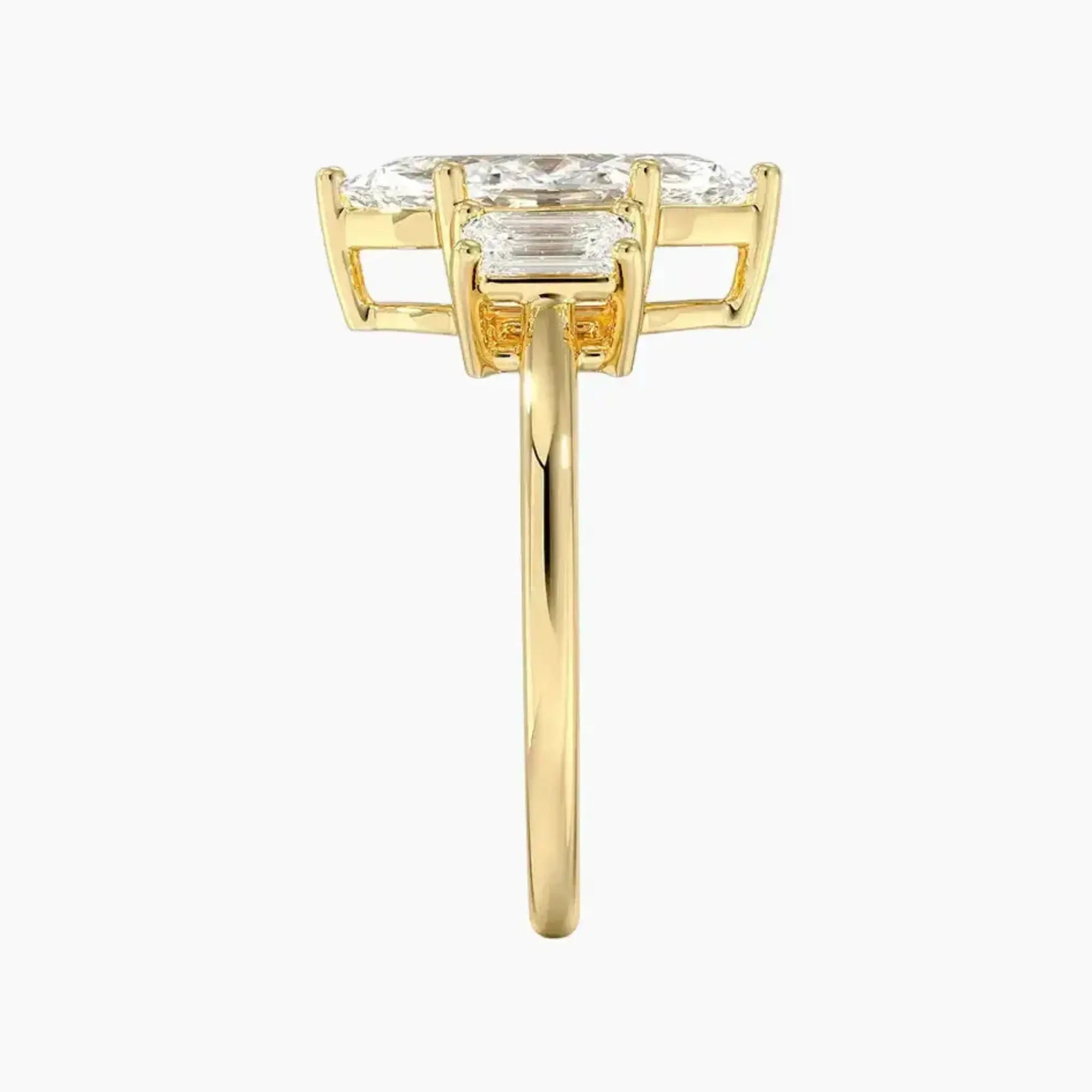 Aurelia Marquise Three Stone 3 Carat Lab Grown Diamond Engagement Ring in 14K White Gold