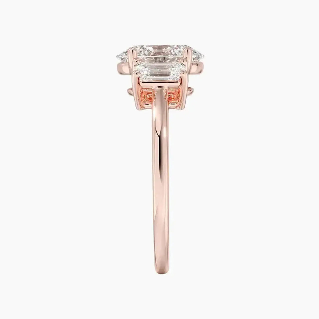 Aurelia Oval Three Stone 1 Carat Lab Grown Diamond Engagement Ring in 18K Yellow Gold