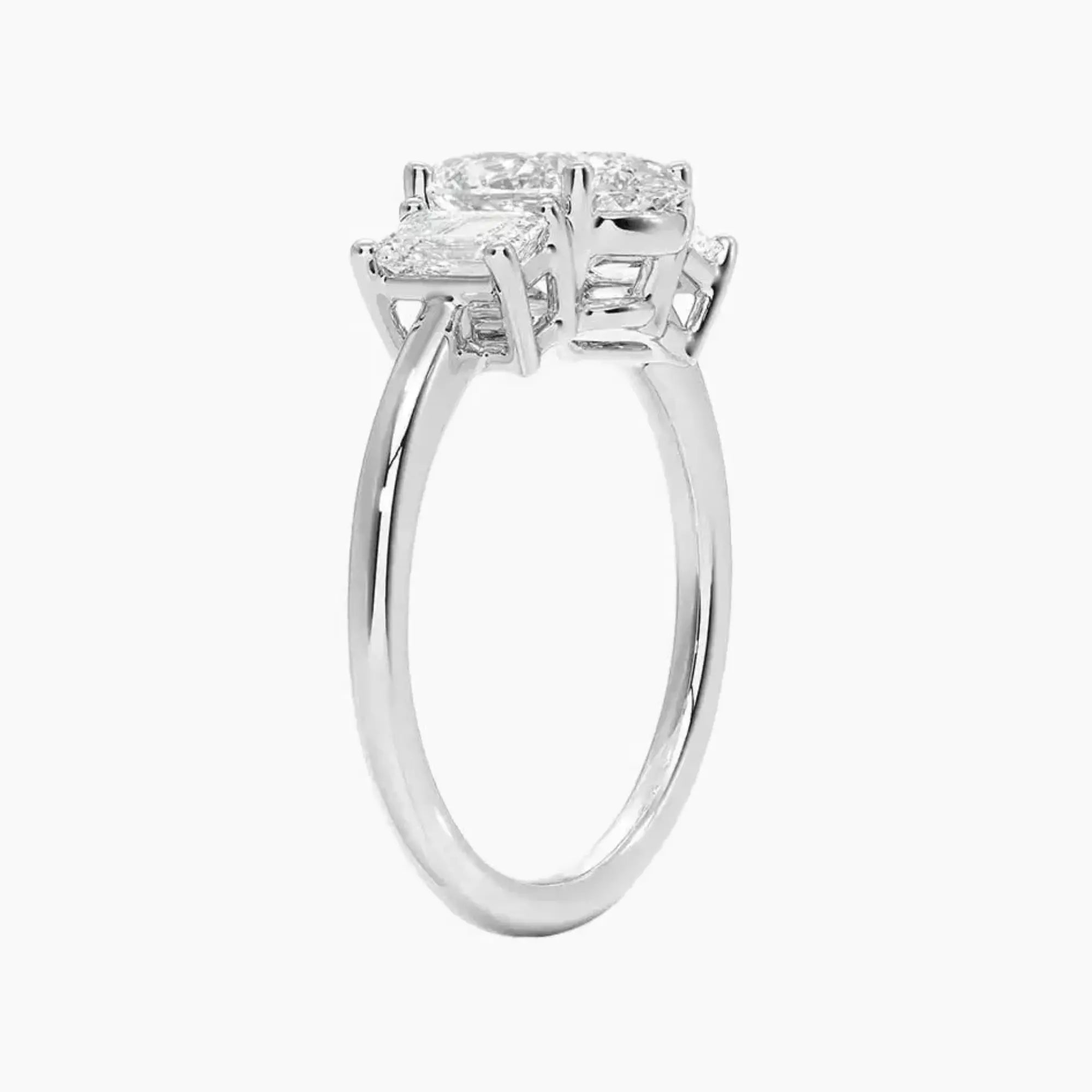 Aurelia Oval Three Stone 2 Carat Lab Grown Diamond Engagement Ring in 14K Yellow Gold