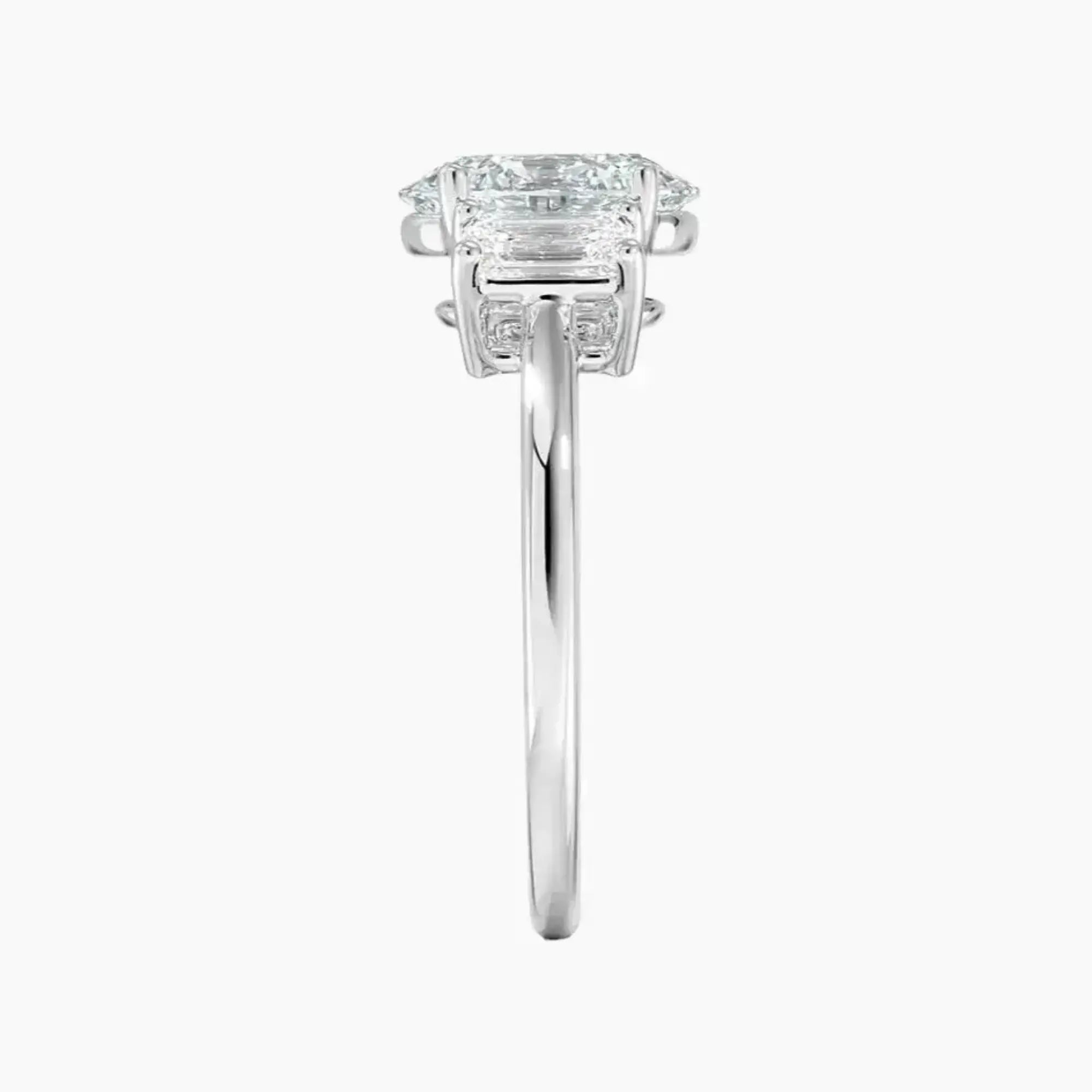 Aurelia Oval Three Stone Diamond Ring Setting in 18K Rose Gold