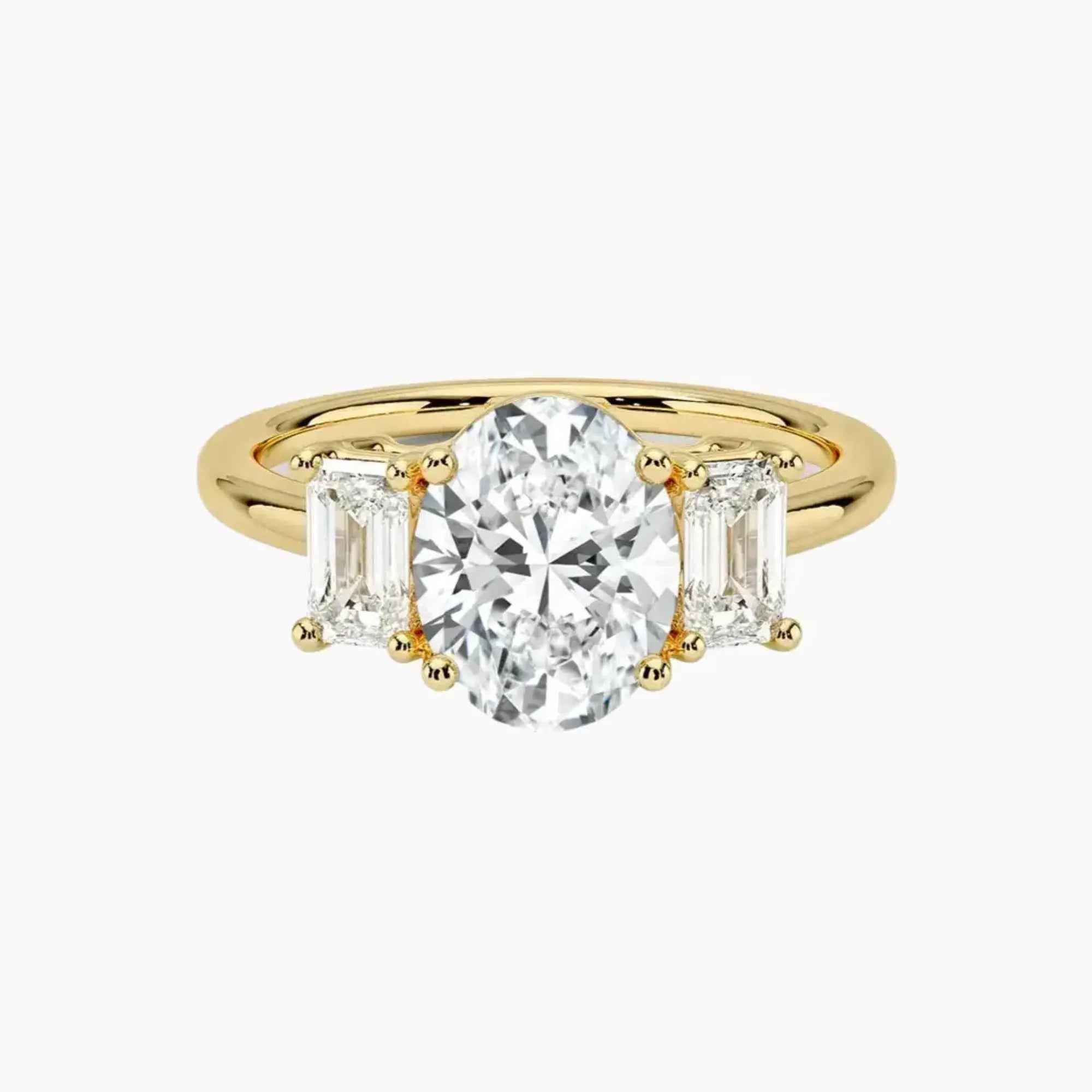 Aurelia Oval Three Stone 1 Carat Lab Grown Diamond Engagement Ring in 14K Rose Gold