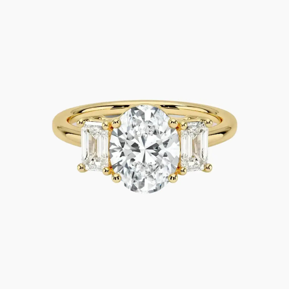 Aurelia Oval Three Stone 1 Carat Lab Grown Diamond Engagement Ring in 14K Rose Gold
