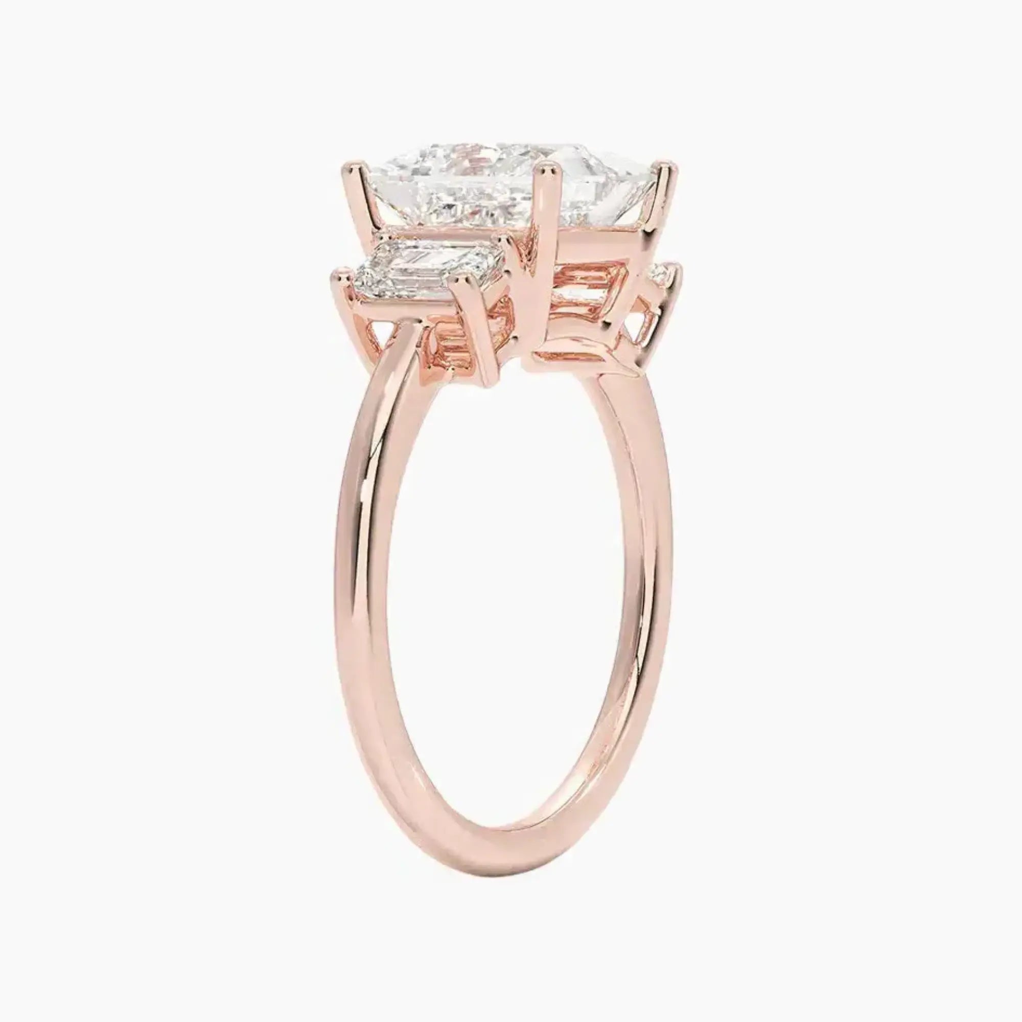 Aurelia Princess Three Stone 1 Carat Lab Grown Diamond Engagement Ring in 14K Yellow Gold