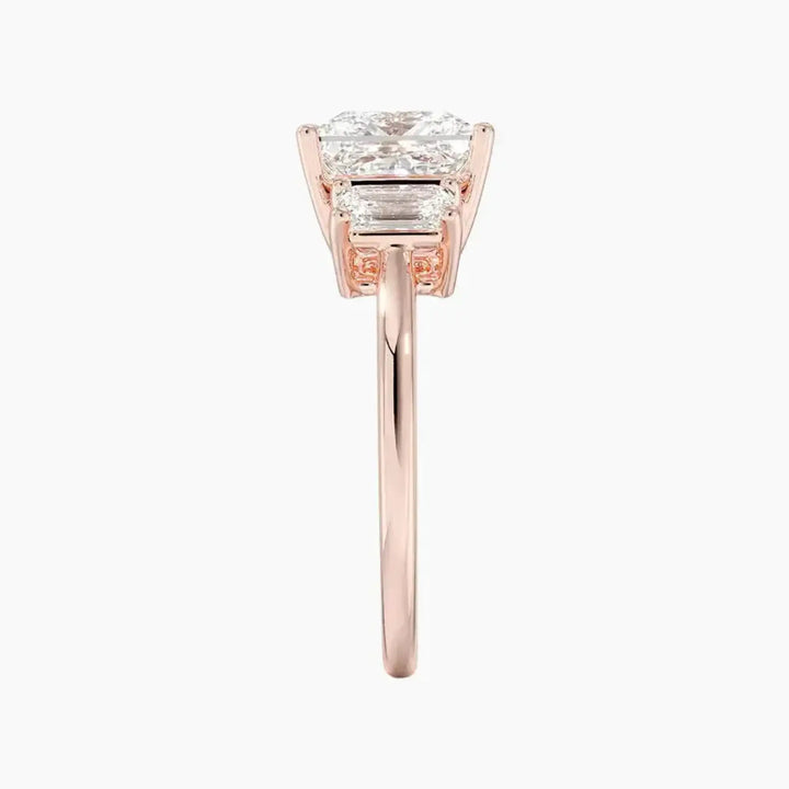 Aurelia Princess Three Stone 1.5 Carat Lab Grown Diamond Engagement Ring in 18K Yellow Gold