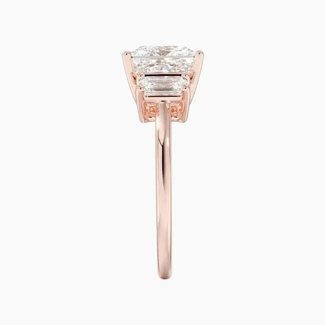 Aurelia Princess Three Stone 1 Carat Lab Grown Diamond Engagement Ring in 18K Yellow Gold