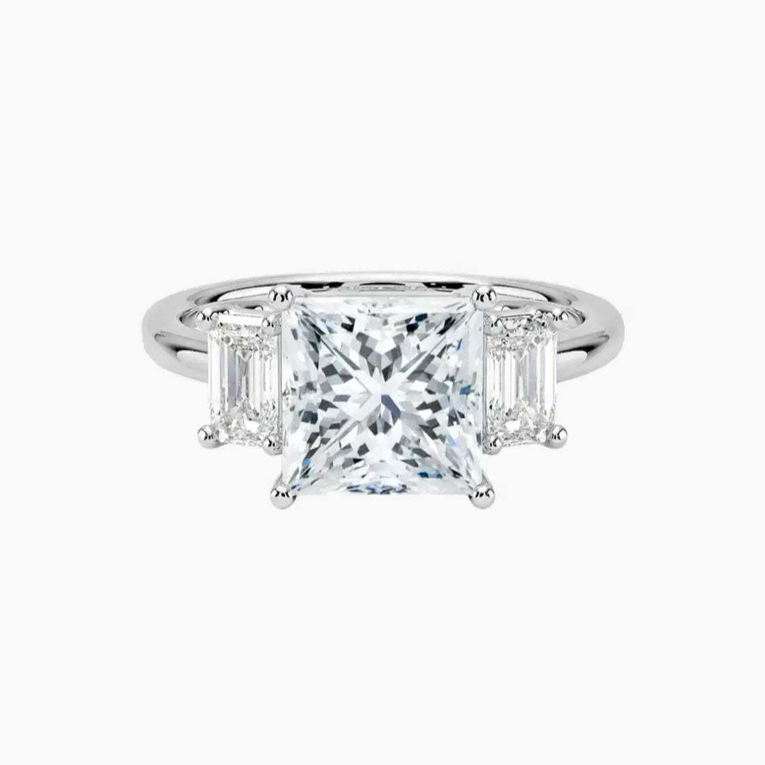 Aurelia Princess Three Stone Diamond Ring Setting in 14K Yellow Gold