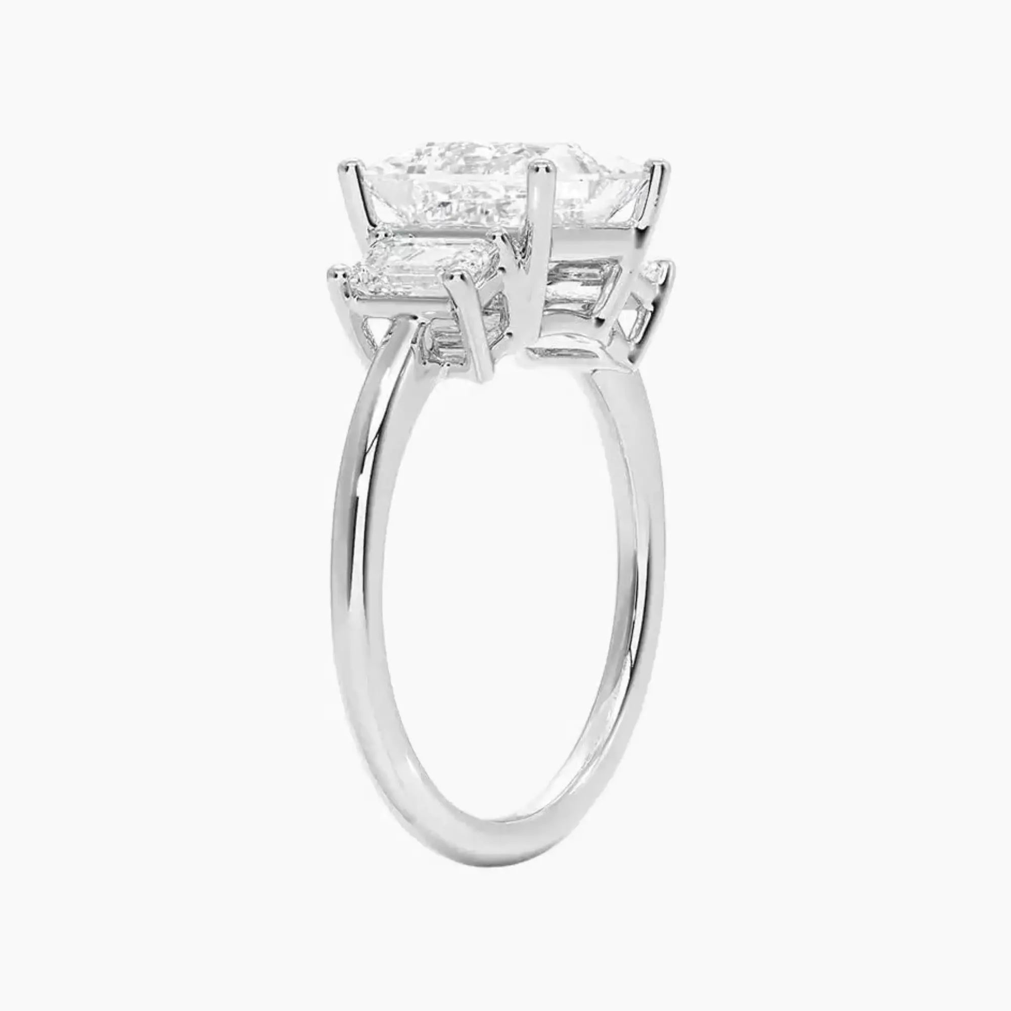 Aurelia Princess Three Stone Diamond Ring Setting in 14K Rose Gold