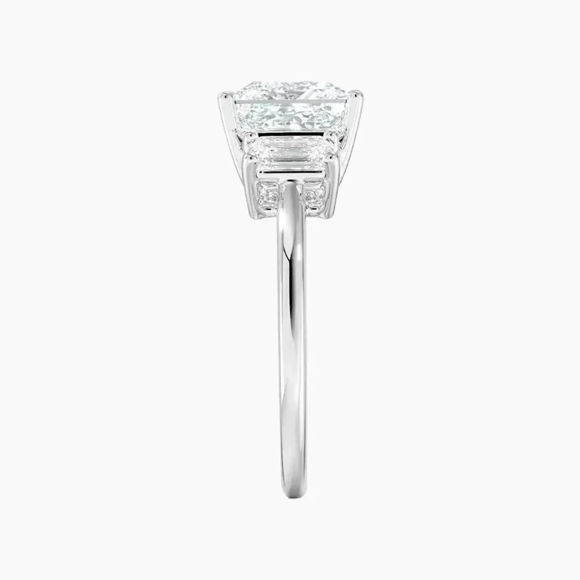 Aurelia Princess Three Stone 1 Carat Lab Grown Diamond Engagement Ring in 14K Yellow Gold