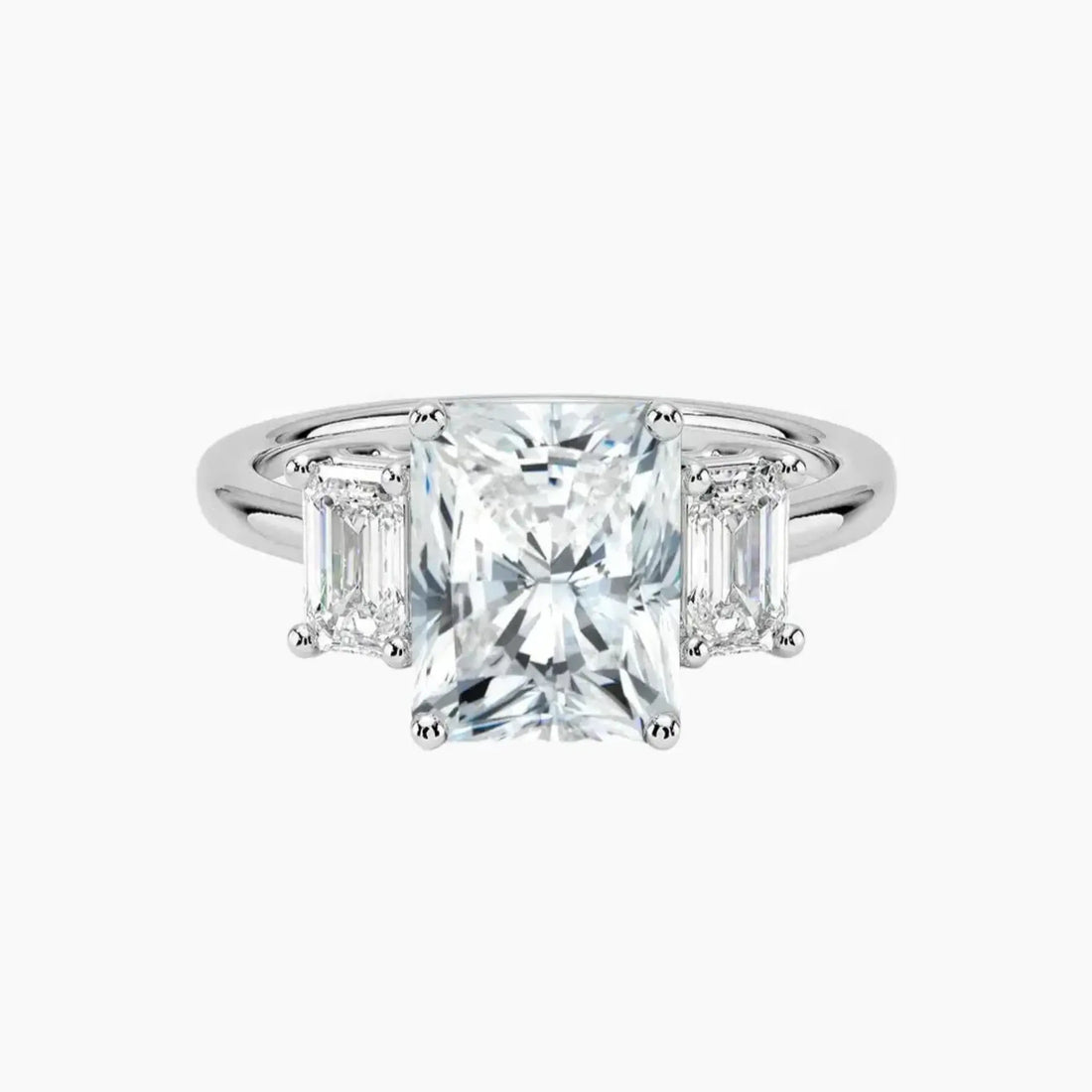Aurelia Radiant Three Stone 2.5 Carat Lab Grown Diamond Engagement Ring in 14K Yellow Gold