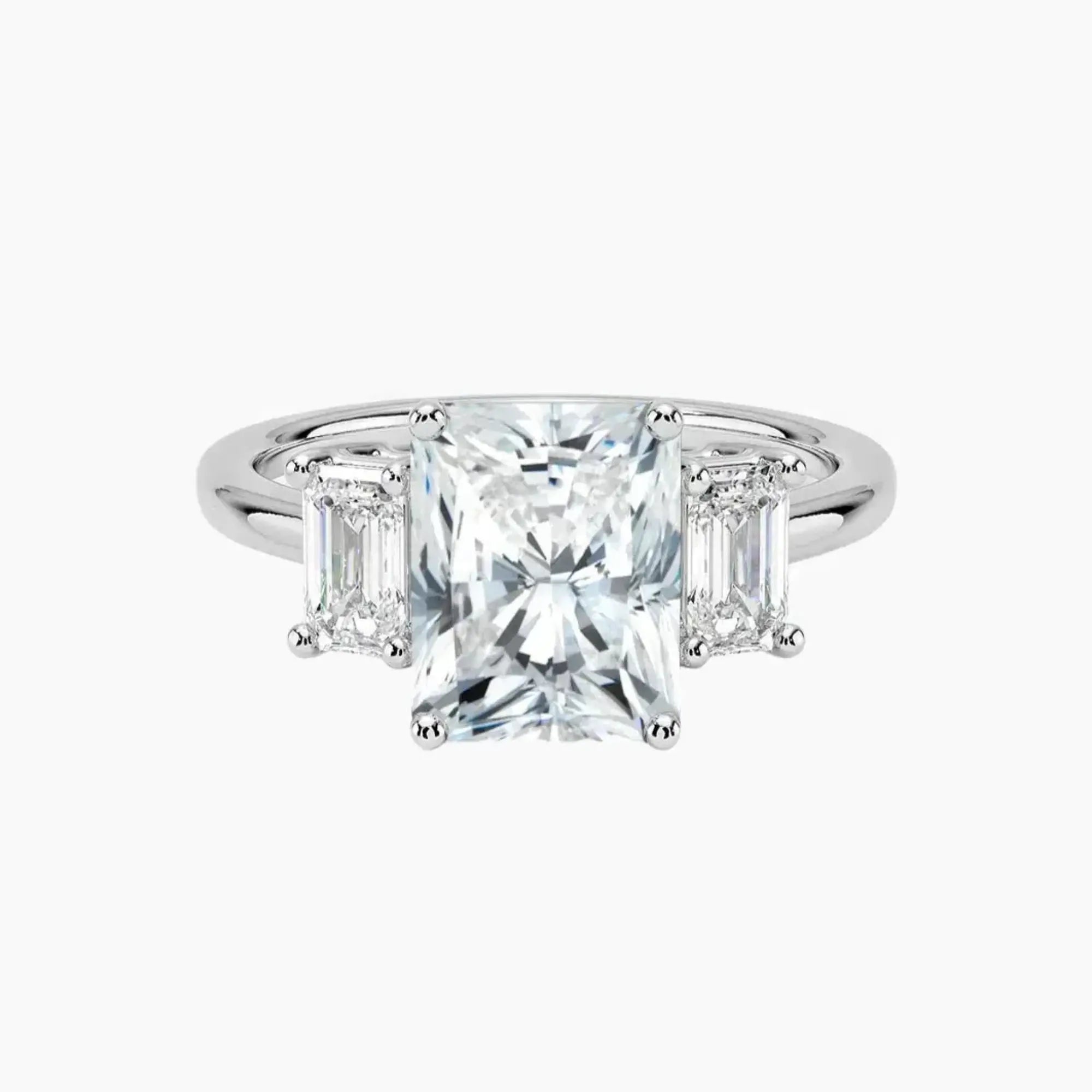 Aurelia Radiant Three Stone 1.5 Carat Lab Grown Diamond Engagement Ring in 14K Yellow Gold