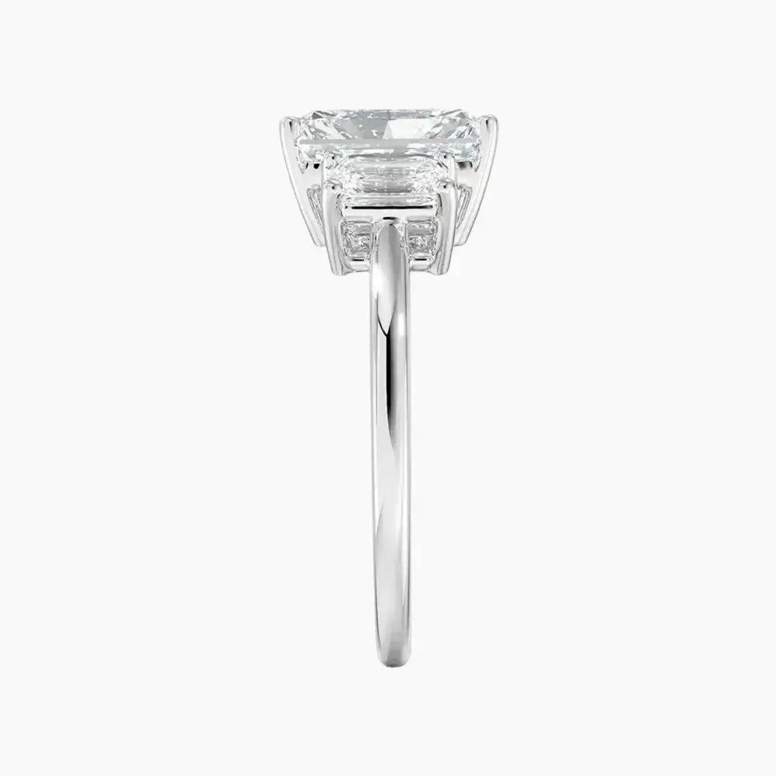Aurelia Radiant Three Stone 1 Carat Lab Grown Diamond Engagement Ring in 18K Rose Gold