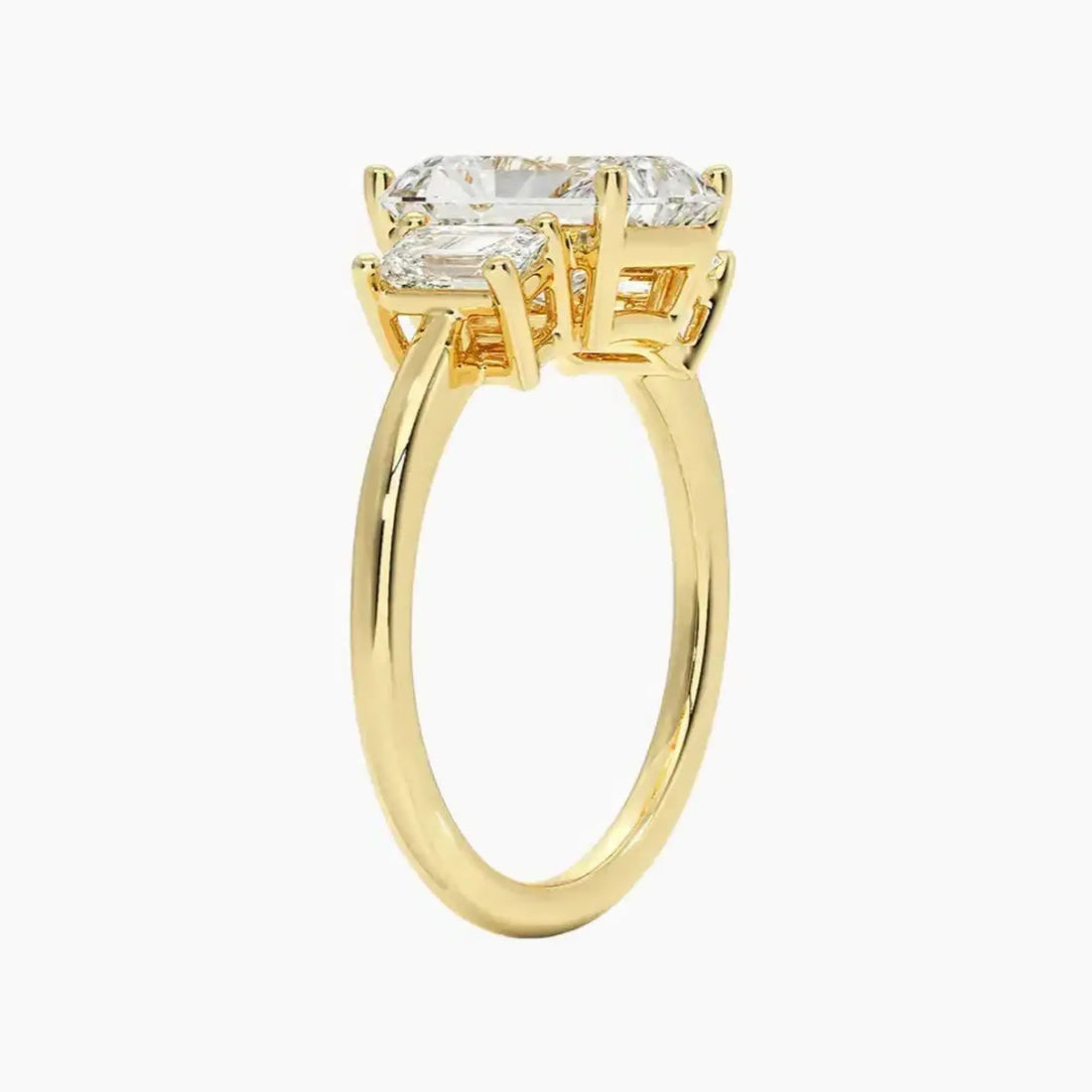 Aurelia Radiant Three Stone 1.5 Carat Lab Grown Diamond Engagement Ring in 14K Rose Gold