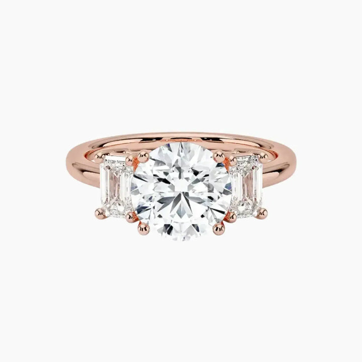 Aurelia Round Three Stone 1.5 Carat Lab Grown Diamond Engagement Ring in 14K Rose Gold