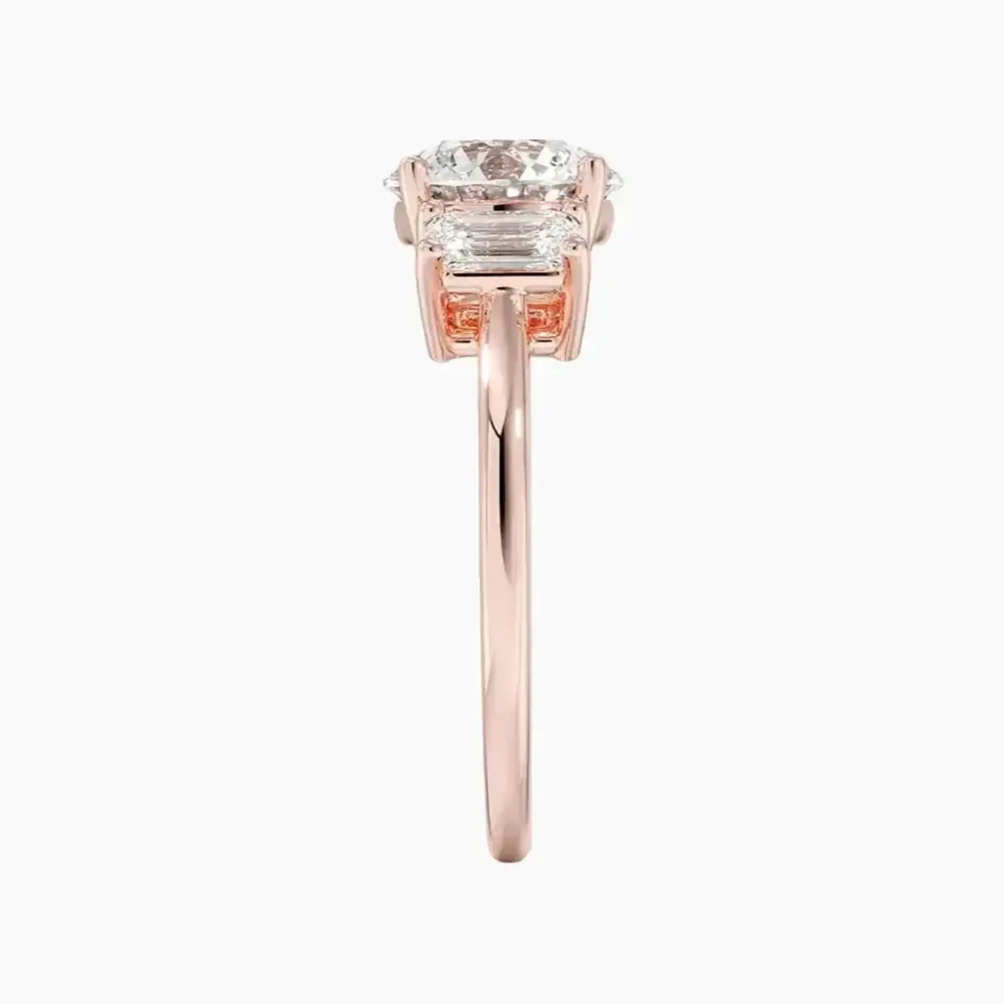 Aurelia Round Three Stone 2 Carat Lab Grown Diamond Engagement Ring in 14K White Gold