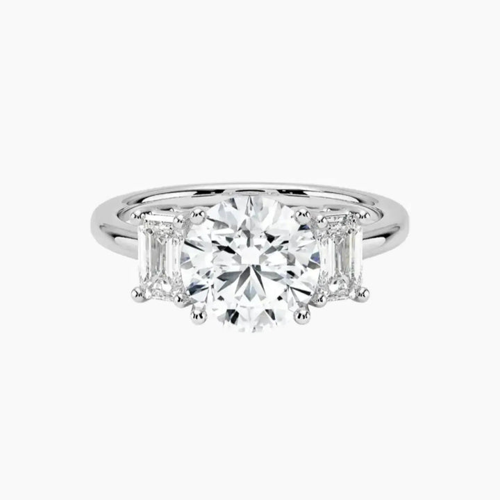 Aurelia Round Three Stone 1.5 Carat Lab Grown Diamond Engagement Ring in 14K White Gold