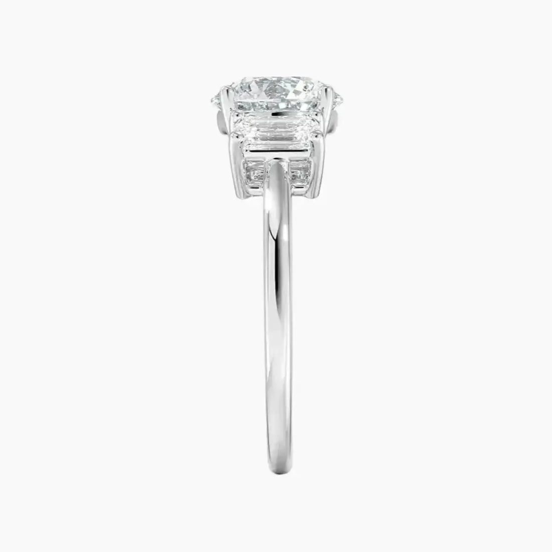 Aurelia Round Three Stone Diamond Ring Setting in 14K Rose Gold