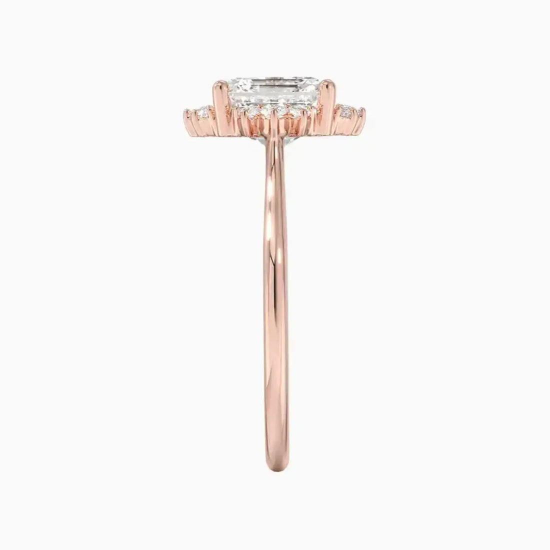 Nadia Asscher Designer 1.5 Carat Lab Grown Diamond Engagement Ring in 18K Rose Gold