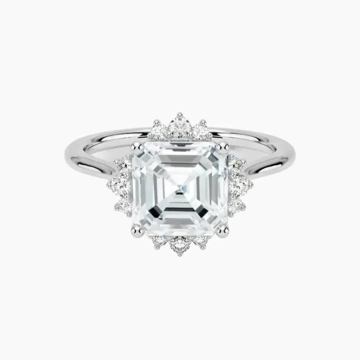 Nadia Asscher Designer 2 Carat Lab Grown Diamond Engagement Ring in 14K White Gold