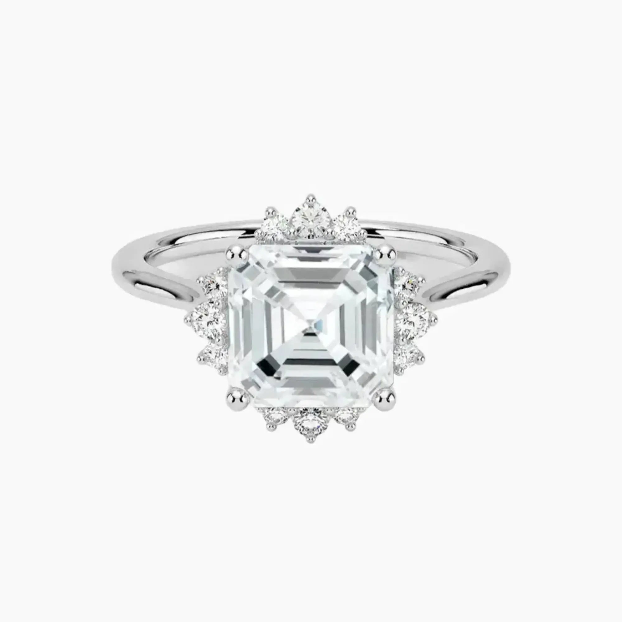 Nadia Asscher Designer Diamond Ring Setting in 14K Rose Gold