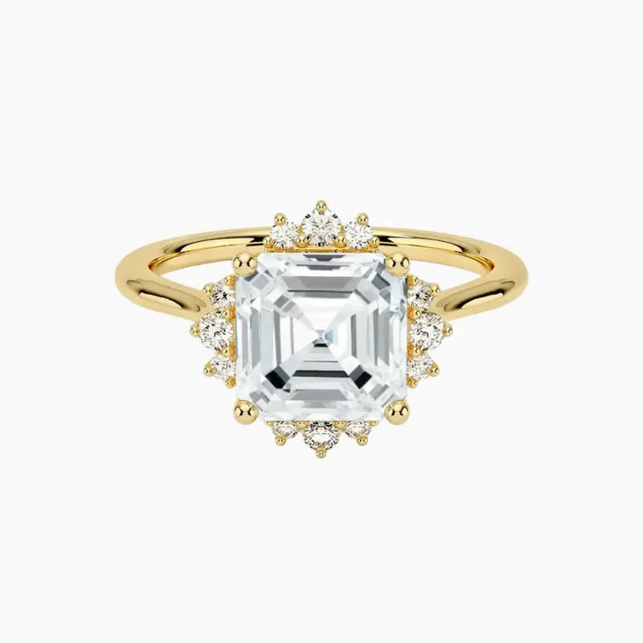 Nadia Asscher Designer 2.5 Carat Lab Grown Diamond Engagement Ring in 18K Yellow Gold